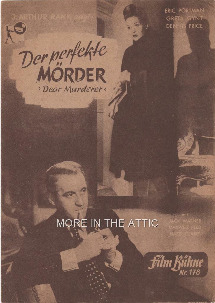 GRETA GYNT ERIC PORTMAN ORIGINAL DEAR MURDERER RANK FILMS PROGRAM