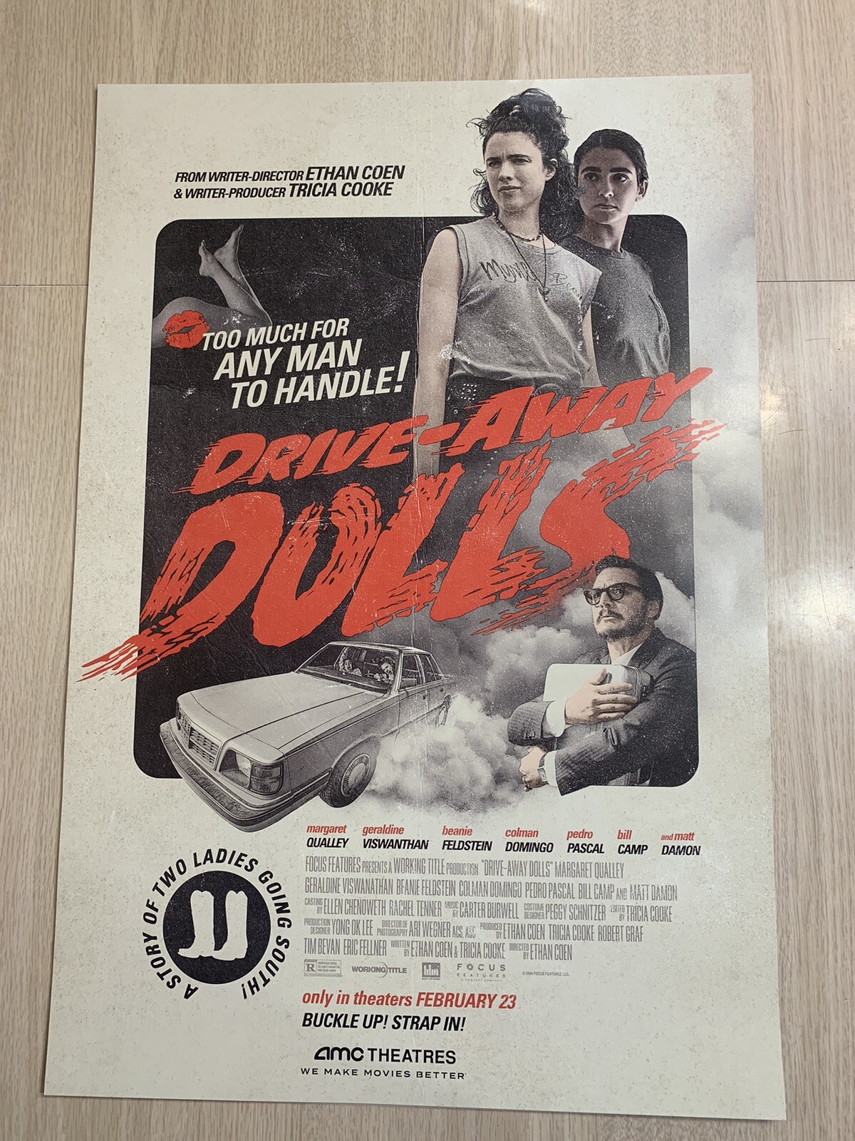 2024 DRIVE-AWAY DOLLS AMC EARLY ACCESS MOVIE POSTER STRONG MINT NEW GLOSSY 22×15