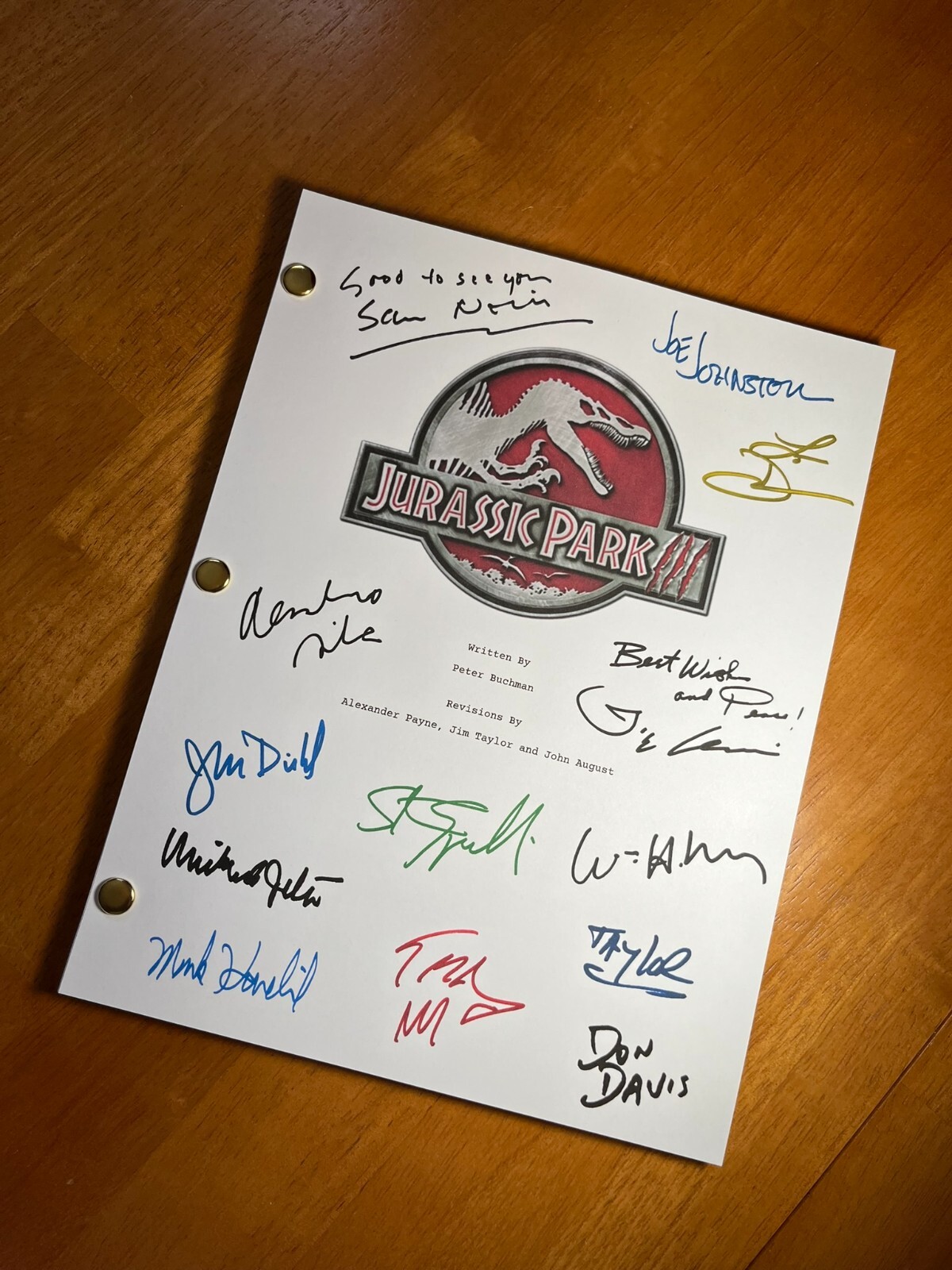 Jurassic Park Trilogy Scripts Signed- Autograph Reprints- 3 Scripts- Dinosaurs