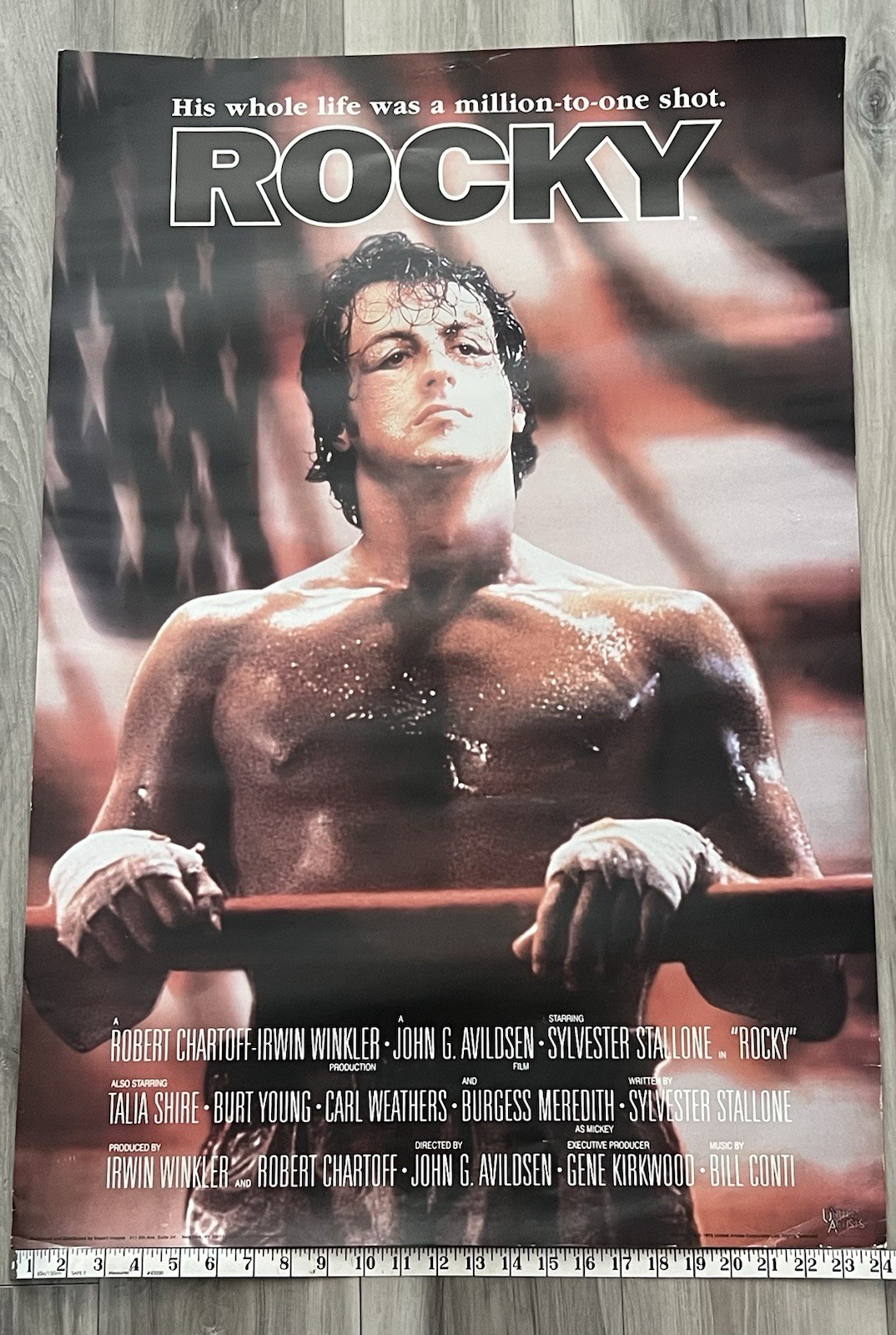 Rocky Sylvester Stallone Movie Poster United Artists 24×36 Vintage 1976 Boxing