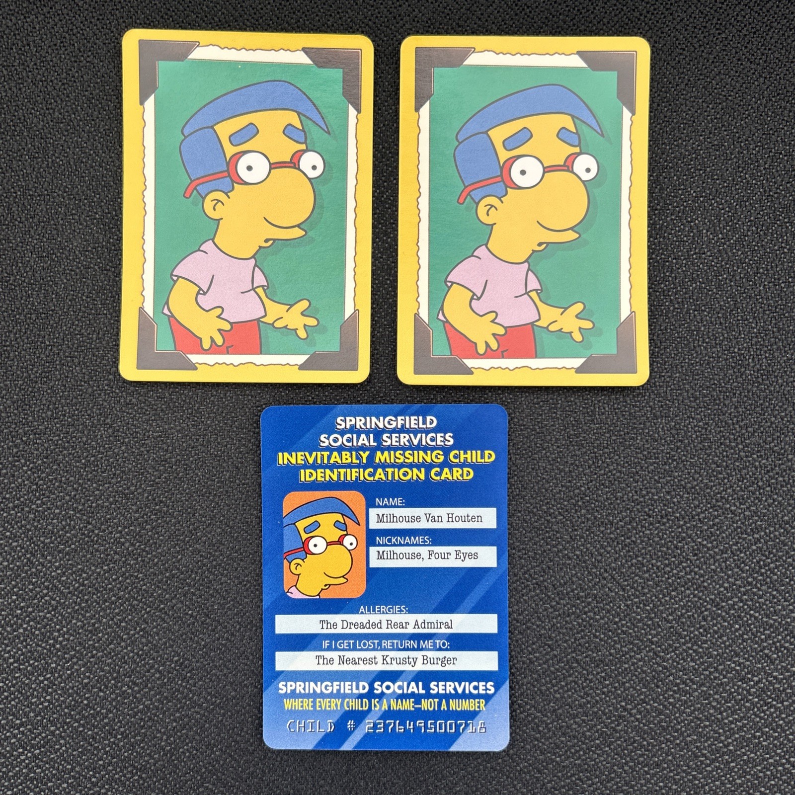 The Simpsons Group Photo Game Milhouse Van Houten Cards