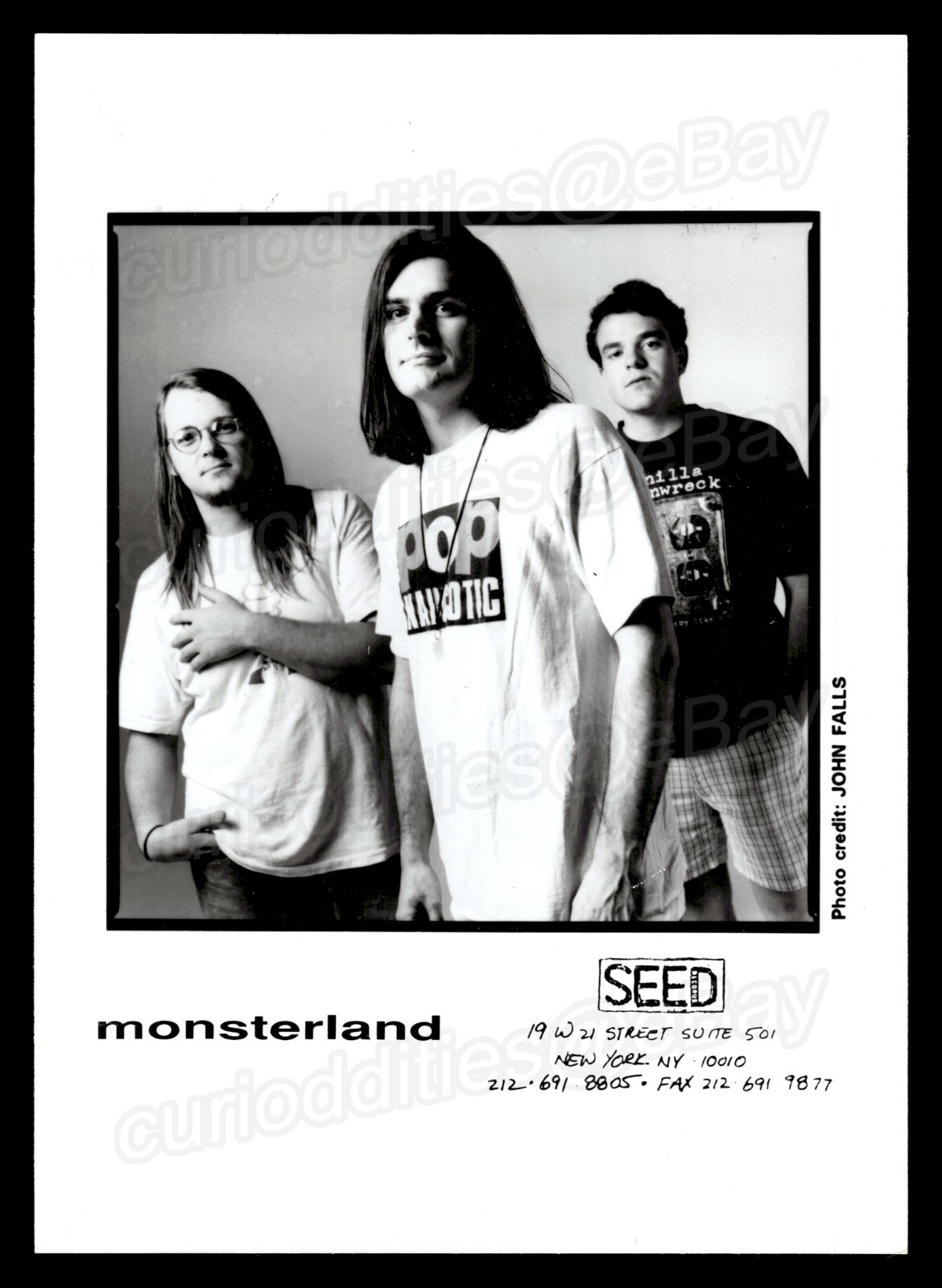 Vintage MONSTERLAND Original Promotional Press Photo Label Promo Seed Records