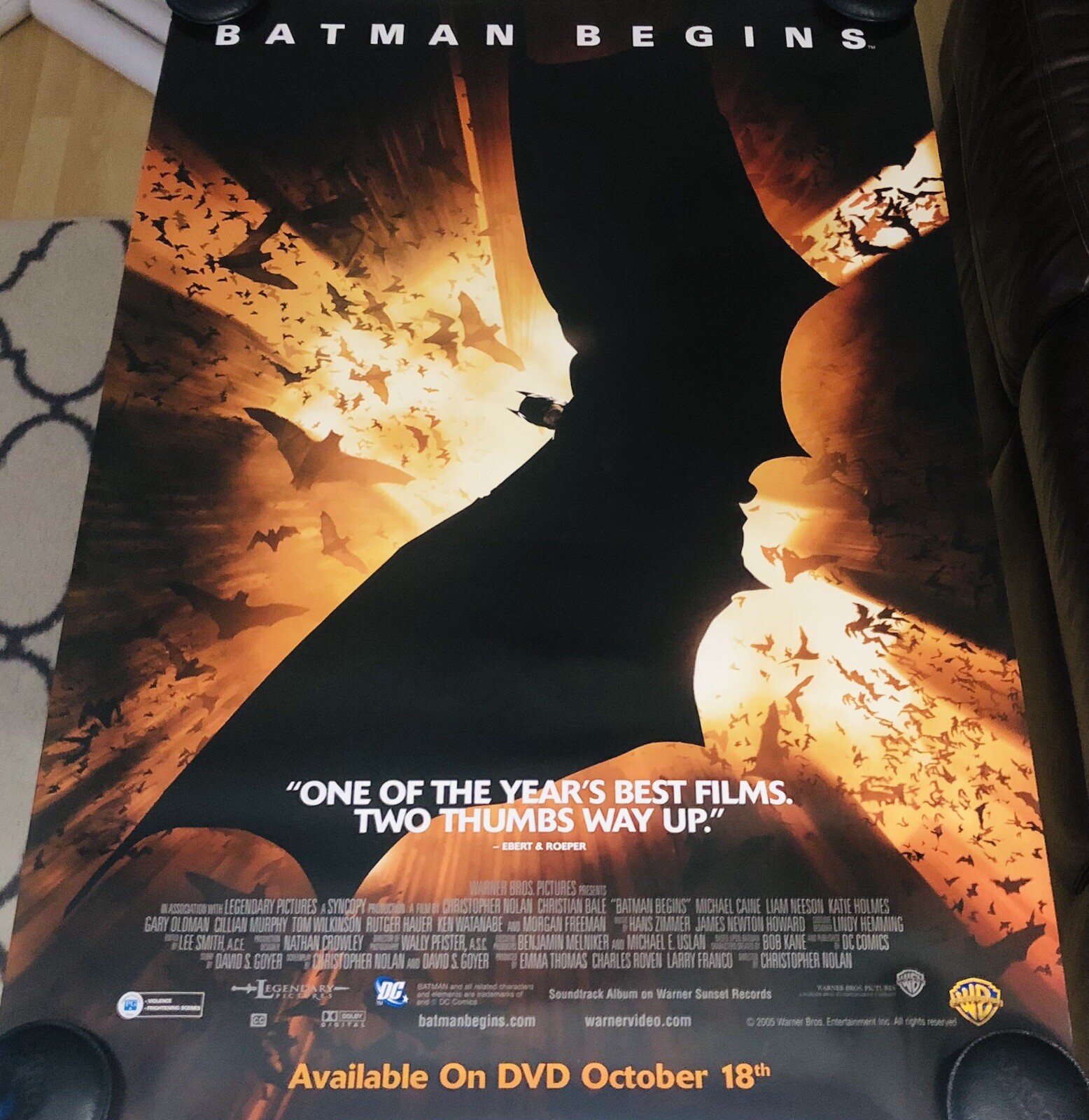 BATMAN BEGINS 27×40 SS Original Video Movie Poster Dark Knight See Condition