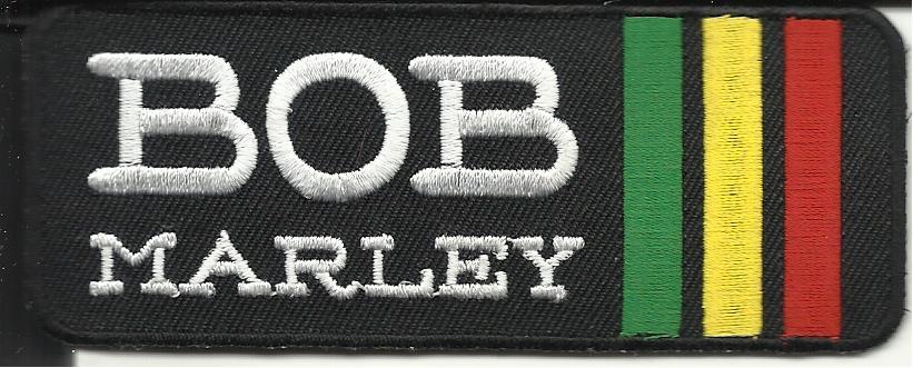 BOB MARLEY EMBROIDERED PATCH RASTA STRIPES 1 1/2 INCHES X 4 INCHES