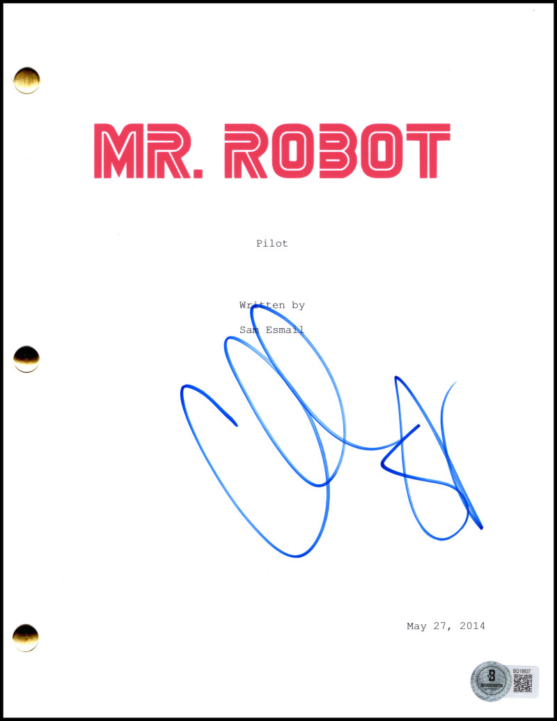 Christian Slater Signed Autograph Mr Robot Pilot Script Screenplay Beckett COA