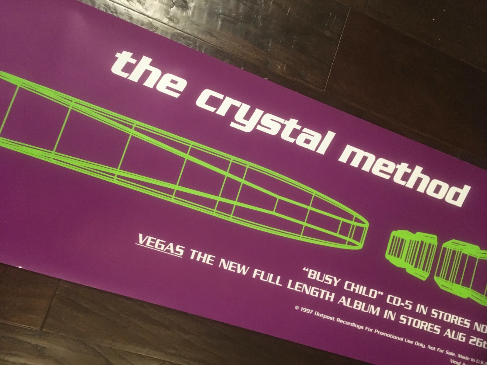 Rare! Promo! CRYSTAL METHOD Poster 36″ X 12″ release date for VEGAS 8-26-97