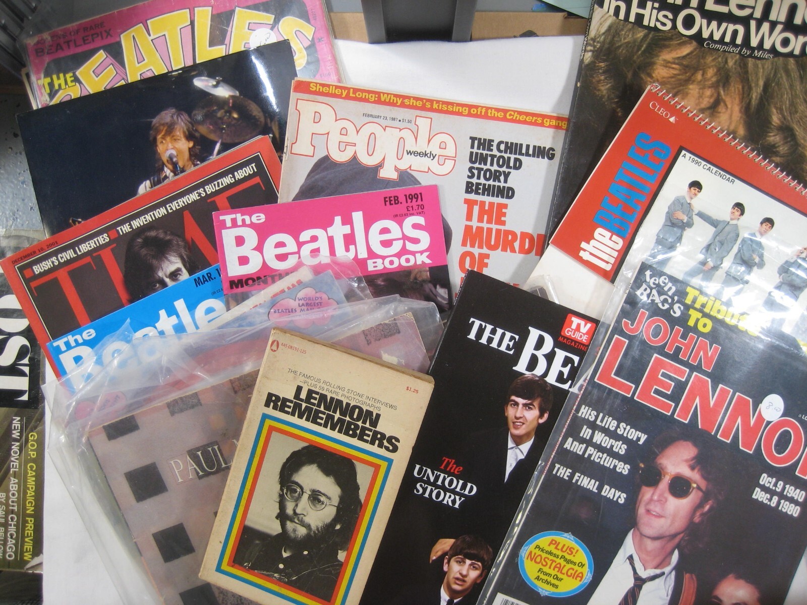 HUGE lot Beatles magazines book program historical 18 collectables Fab Four