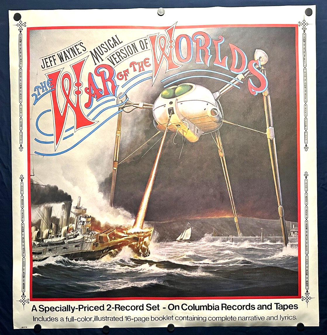 🔥JEFF WAYNE’S WOTW In-Store Heavy PROMO POSTER 42×44 Record Store Display EX++