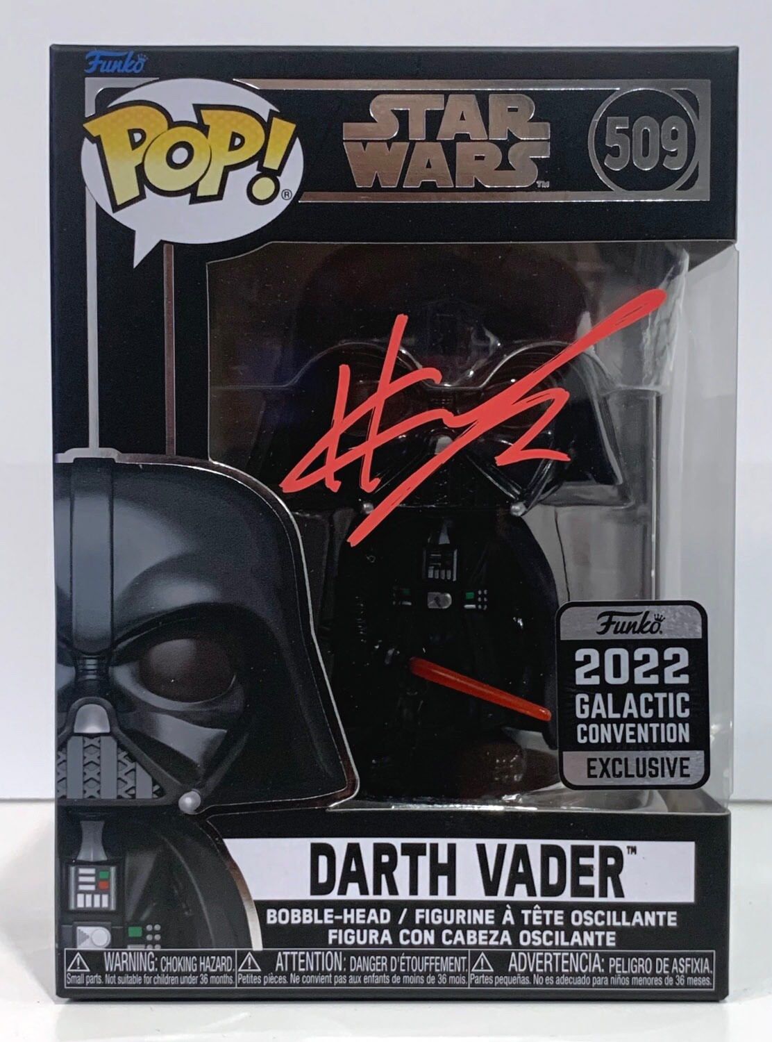 Hayden Christensen signed STAR WARS “DARTH VADER” #343 Funko Pop EXACT PROOF JSA