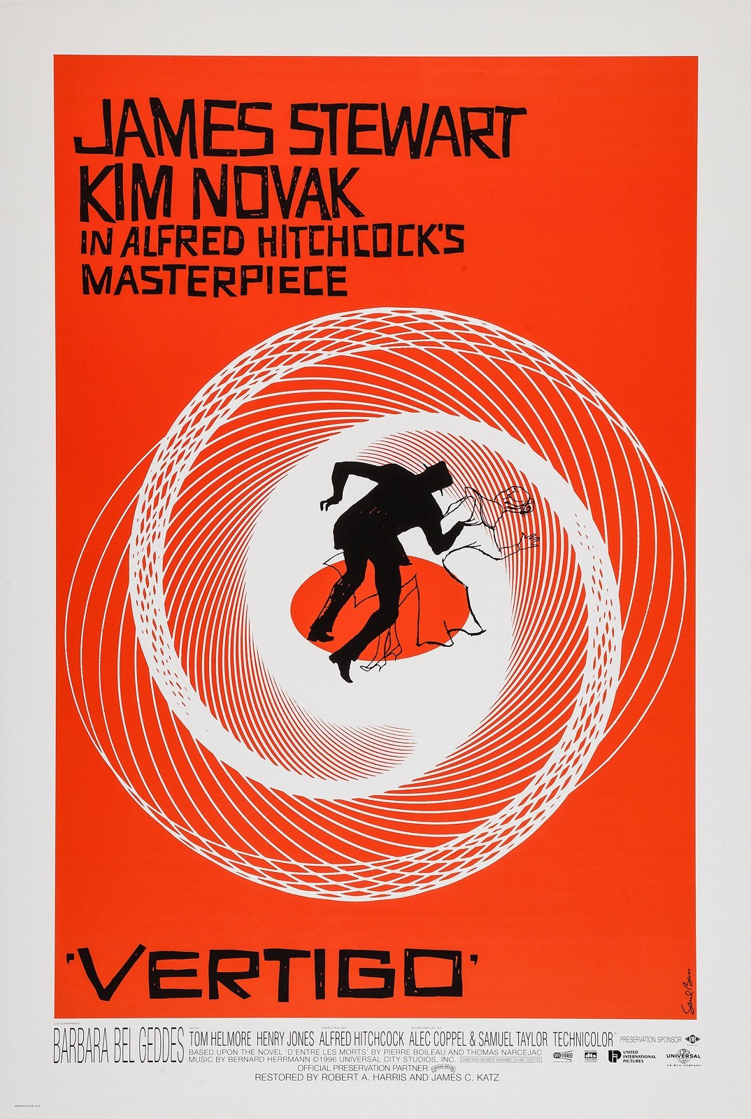 VERTIGO (1958) ORIGINAL MOVIE POSTER RE-RELEASE 1996 – ROLLED – DOUBLE-SIDED
