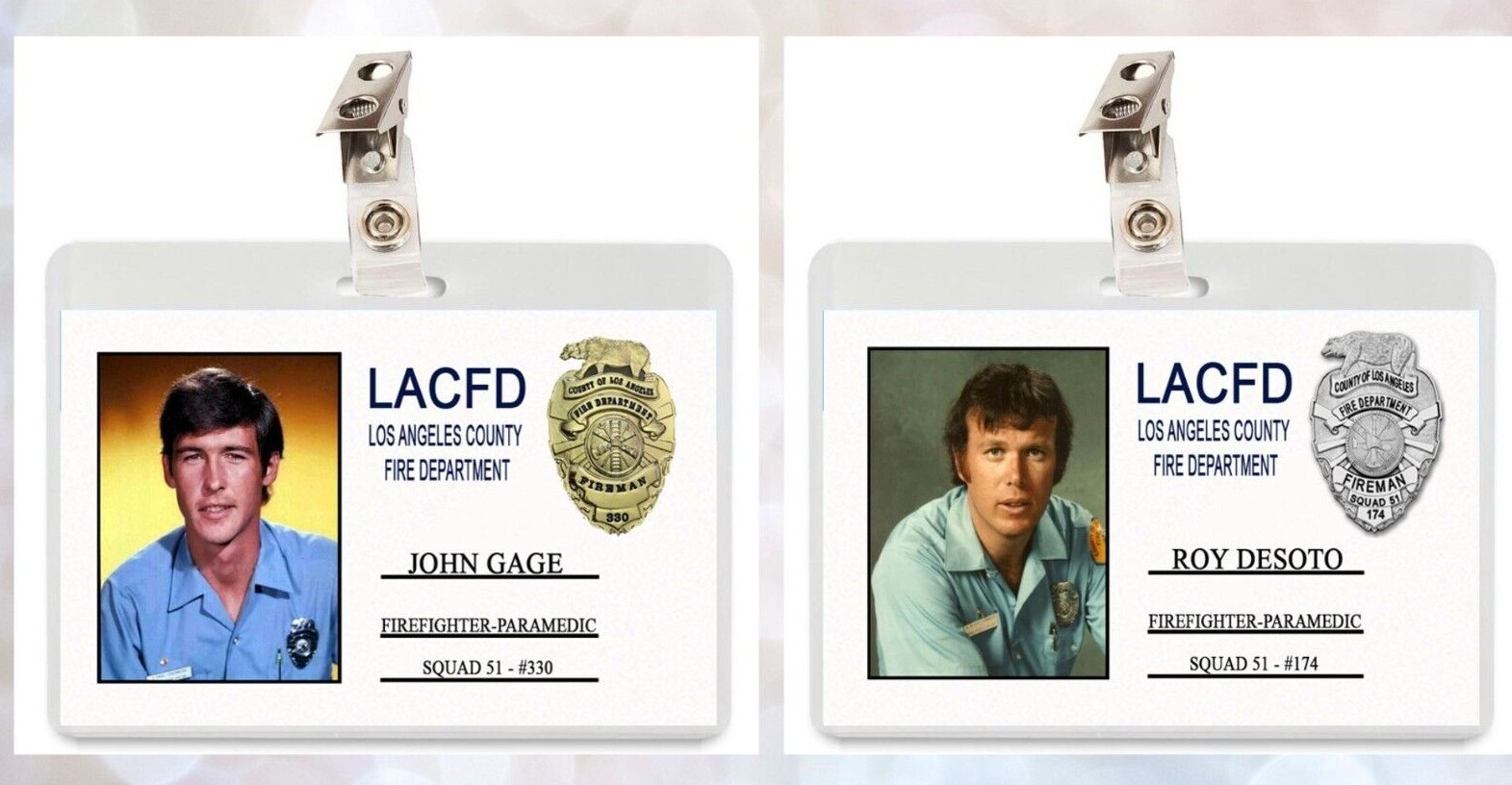 Emergency! TV Show ID Badge Roy DeSoto John Roderick Gage Cosplay Halloween