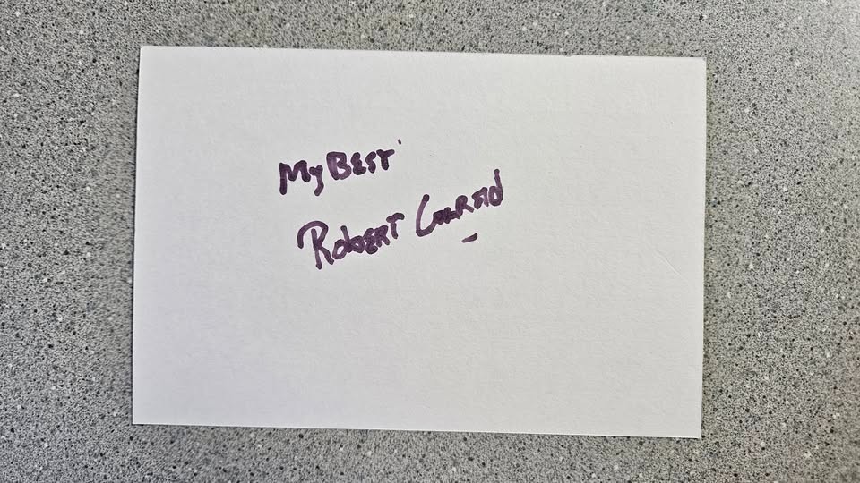 ROBERT CONRAD SIGNED 4×6 INDEX CARD AUTOGRAPH – WILD WILD WEST
