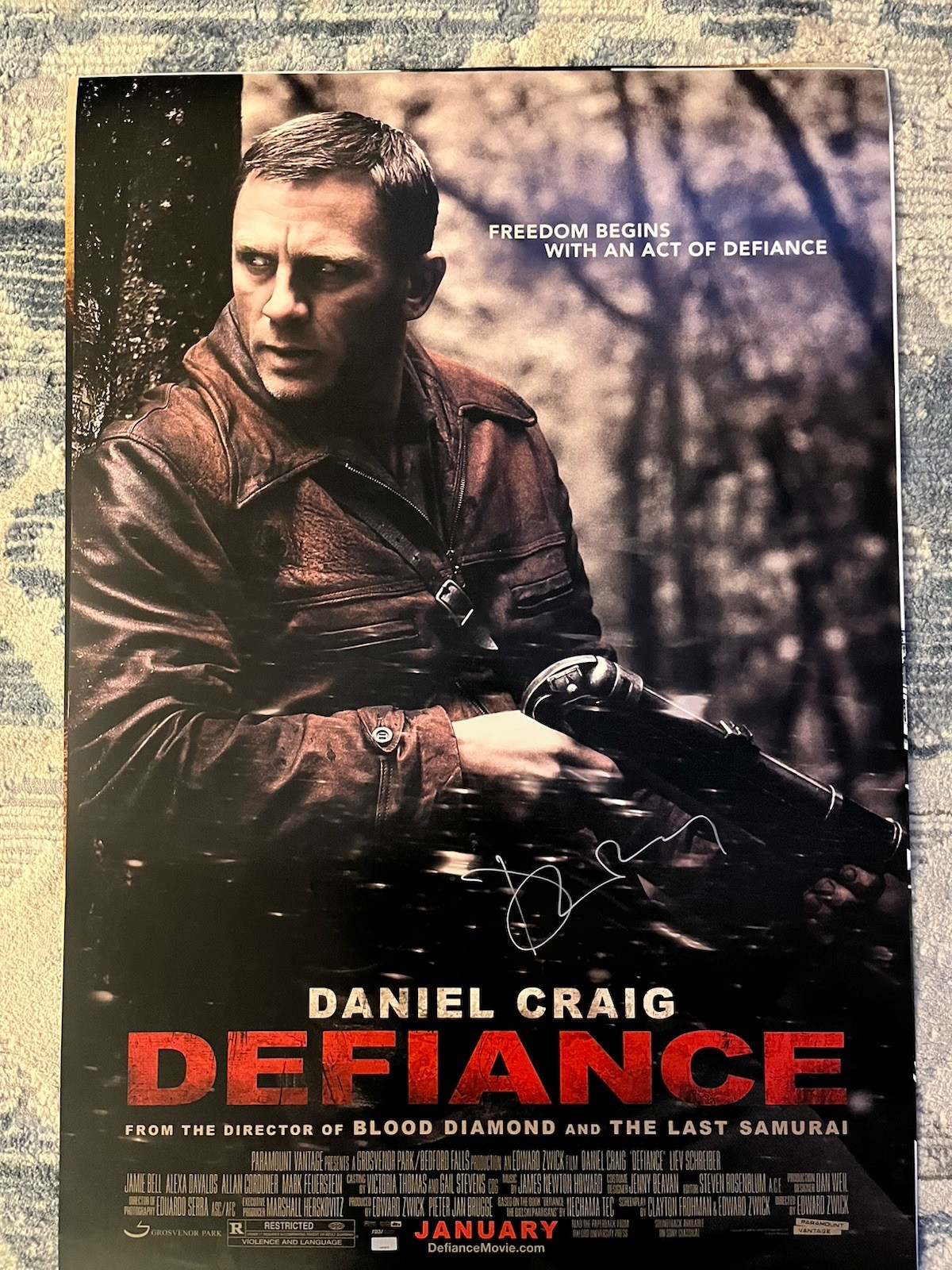 Daniel Craig Signed Defiance D/S 27×40