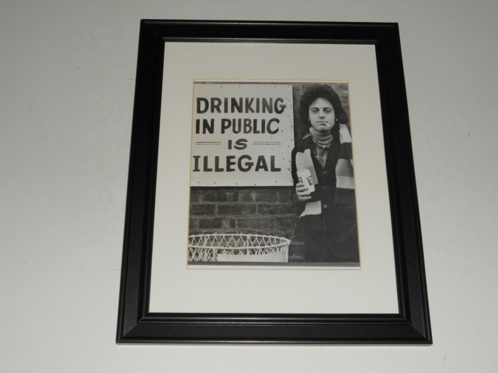 Large Framed Billy Joel “Drinking in Public” with Beer Promo Print 1973 24″x20″