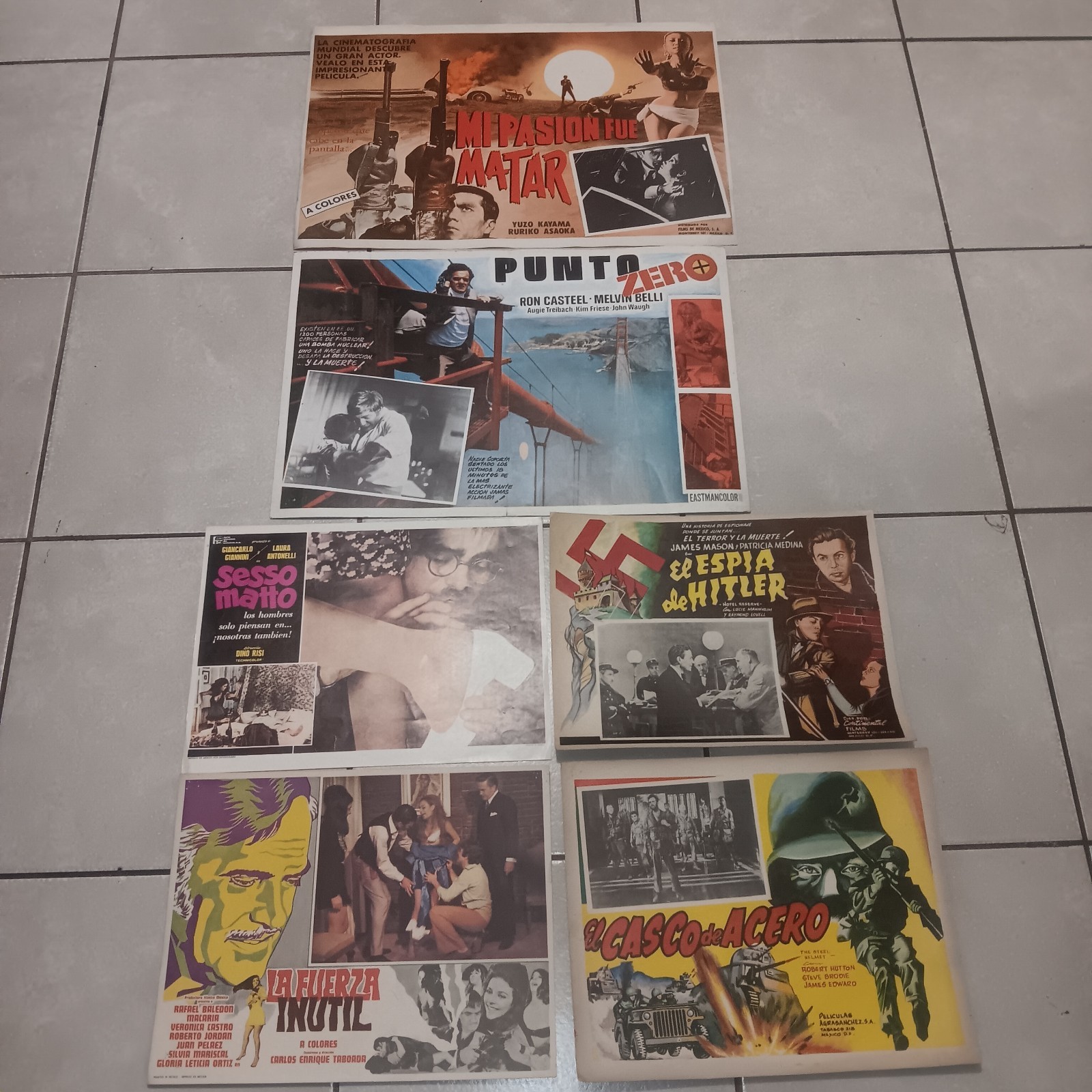 Original Vintage Mexican Movie Posters Lobby Cards Lot of 6 1960s 1970s