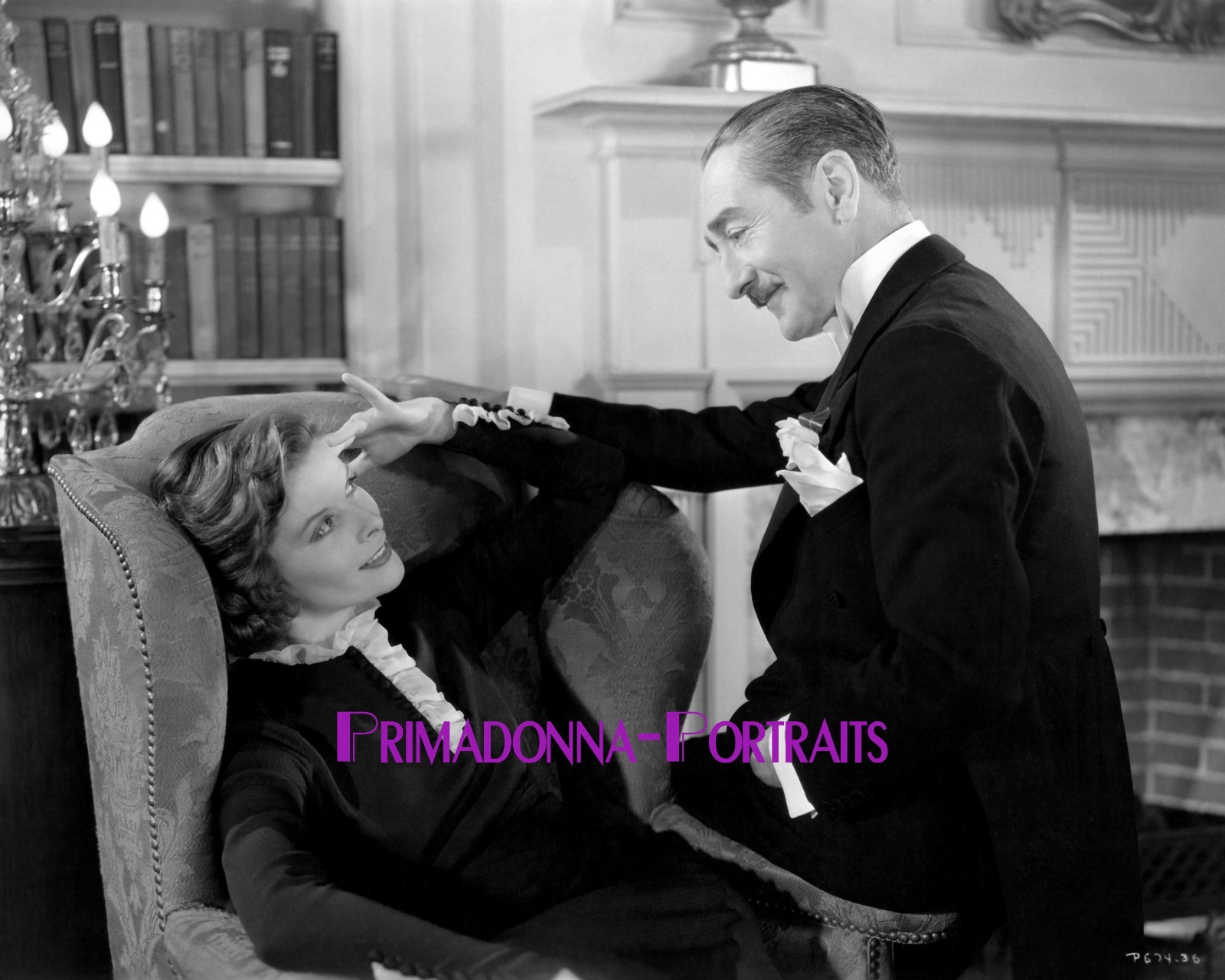 KATHARINE HEPBURN, ADOLPHE MENJOU 8X10 Lab Photo ’33 “MORNING GLORY” Movie Still