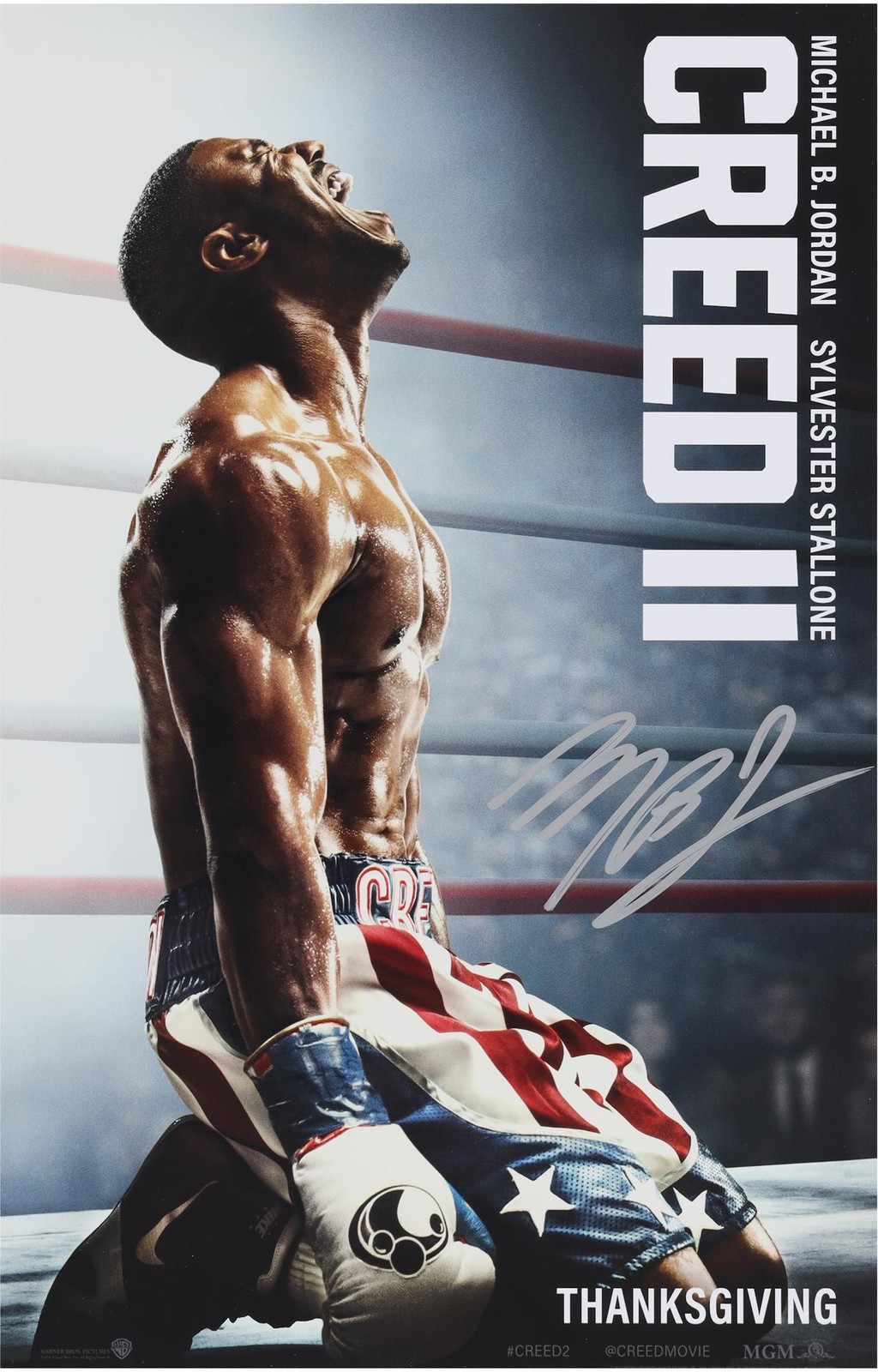 Michael B Jordan Creed II Autographed 11″ x 17″ Movie Poster