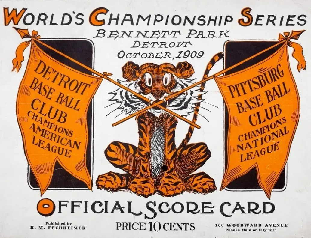 1909 World Series Score Card Program , Tigers Vs The Pirates 4×6 PHOTO PRINT