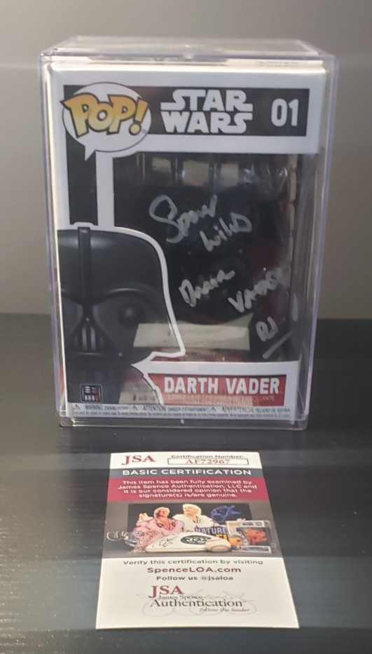 Spencer Wilding Signed Star Wars Rogue One Darth Vader Funko #01 JSA Certified