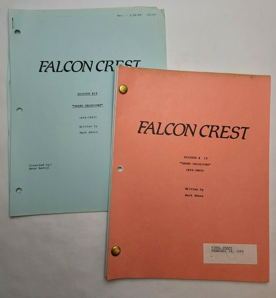 FALCON CREST / Mark Edens 1989 TV Script, Jane Wyman “Grand Delusions”