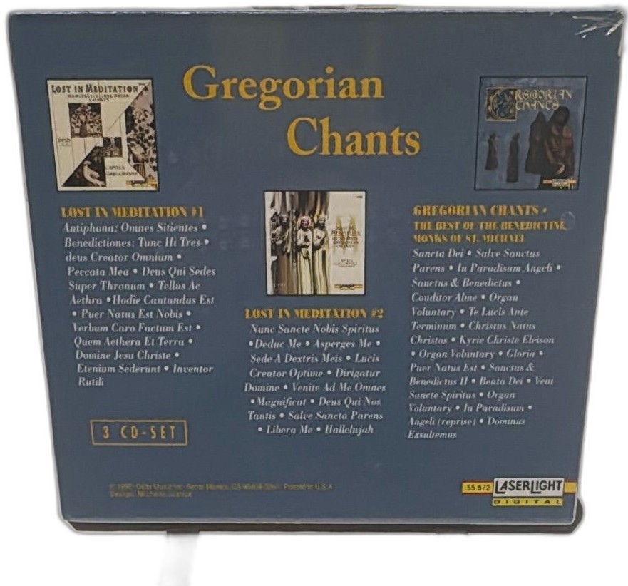 Gregorian Chants 3 CD Box Set Laserlight Digital Lost In Meditation Sealed