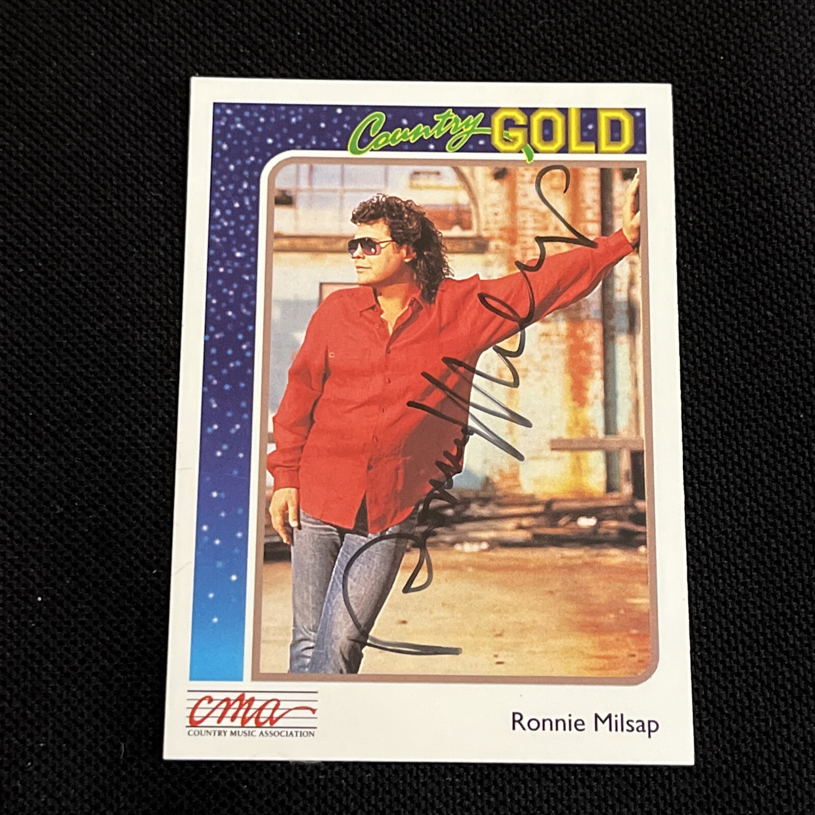 RONNIE MILSAP 1992 STERLING COUNTRY GOLD SIGNED AUTOGRAPHED CARD
