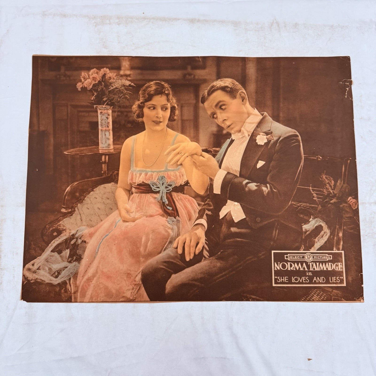 1920 She Loves And Lies Rolled Original 18×24 Silent Movie Poster Norma Talmadge