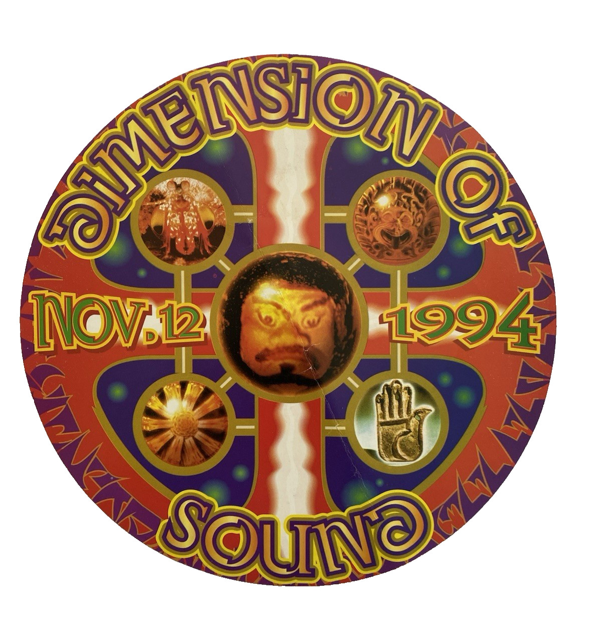 RARE Vintage 1994 Dimension of Sound House Rave EDM Party Flyer NYC