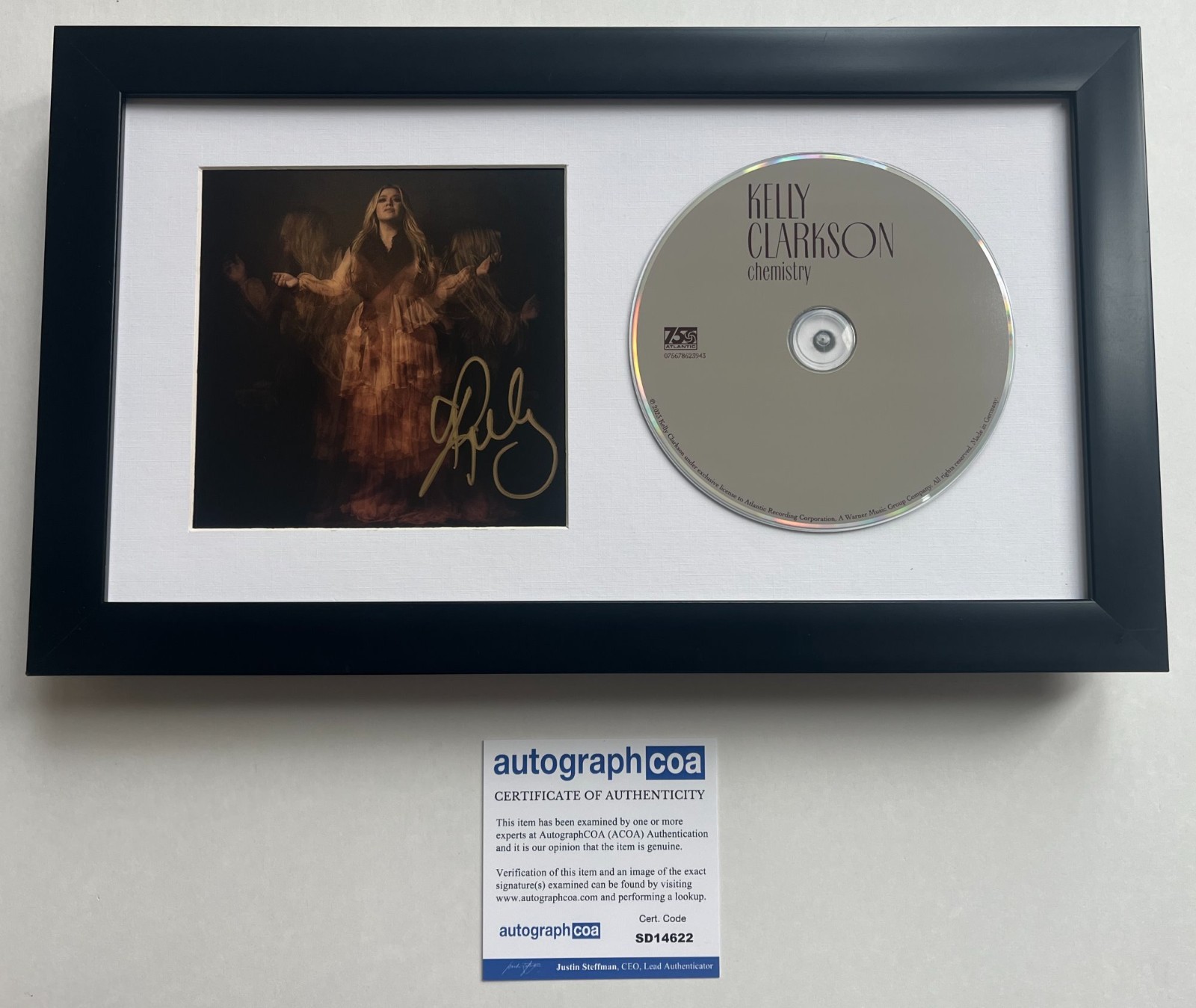 KELLY CLARKSON SIGNED CHEMISTRY FRAMED & MATTED CD AUTOGRAPH COA ACOA