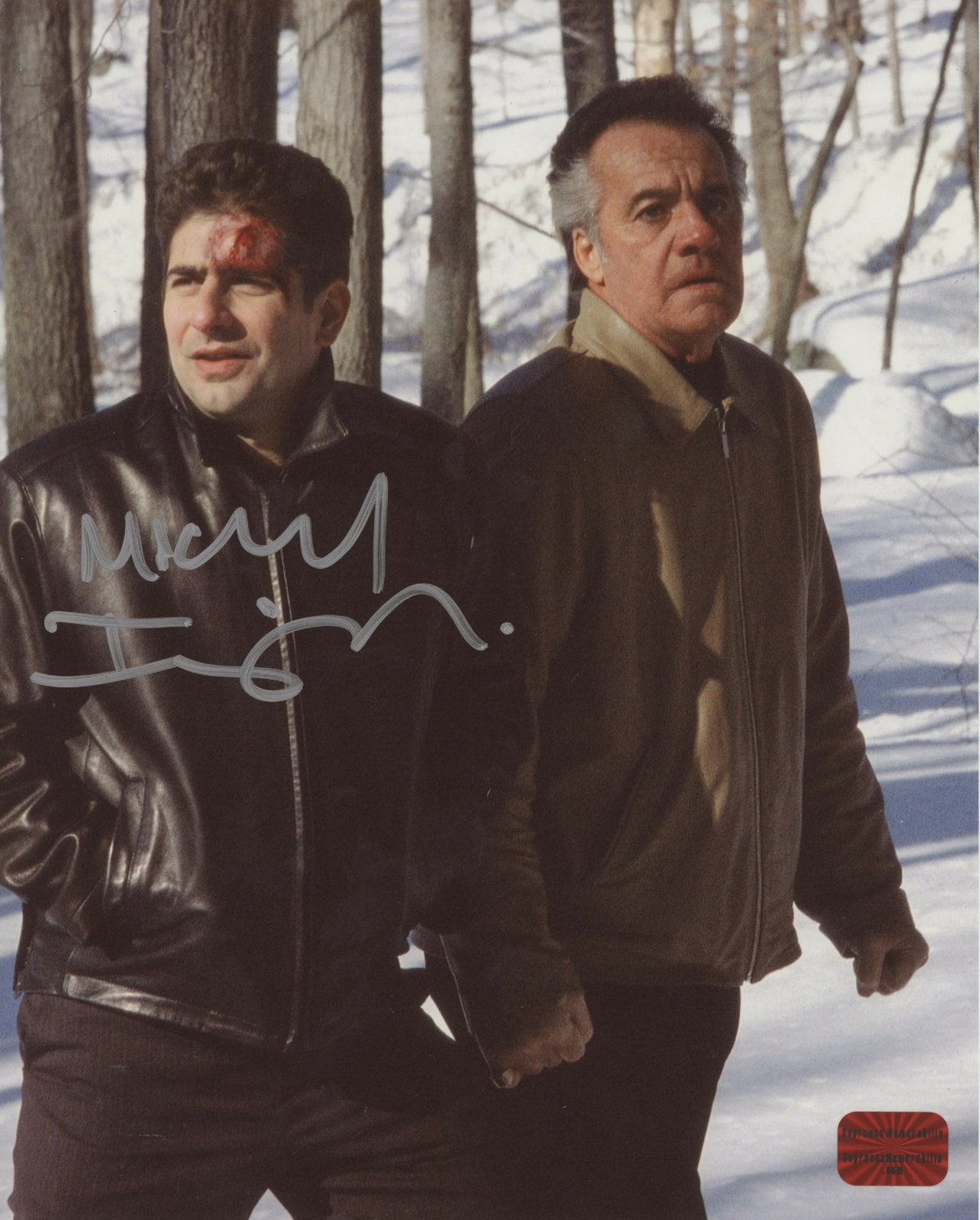 Michael Imperioli The Sopranos signed 8×10 w/ Paulie – Blood on head V