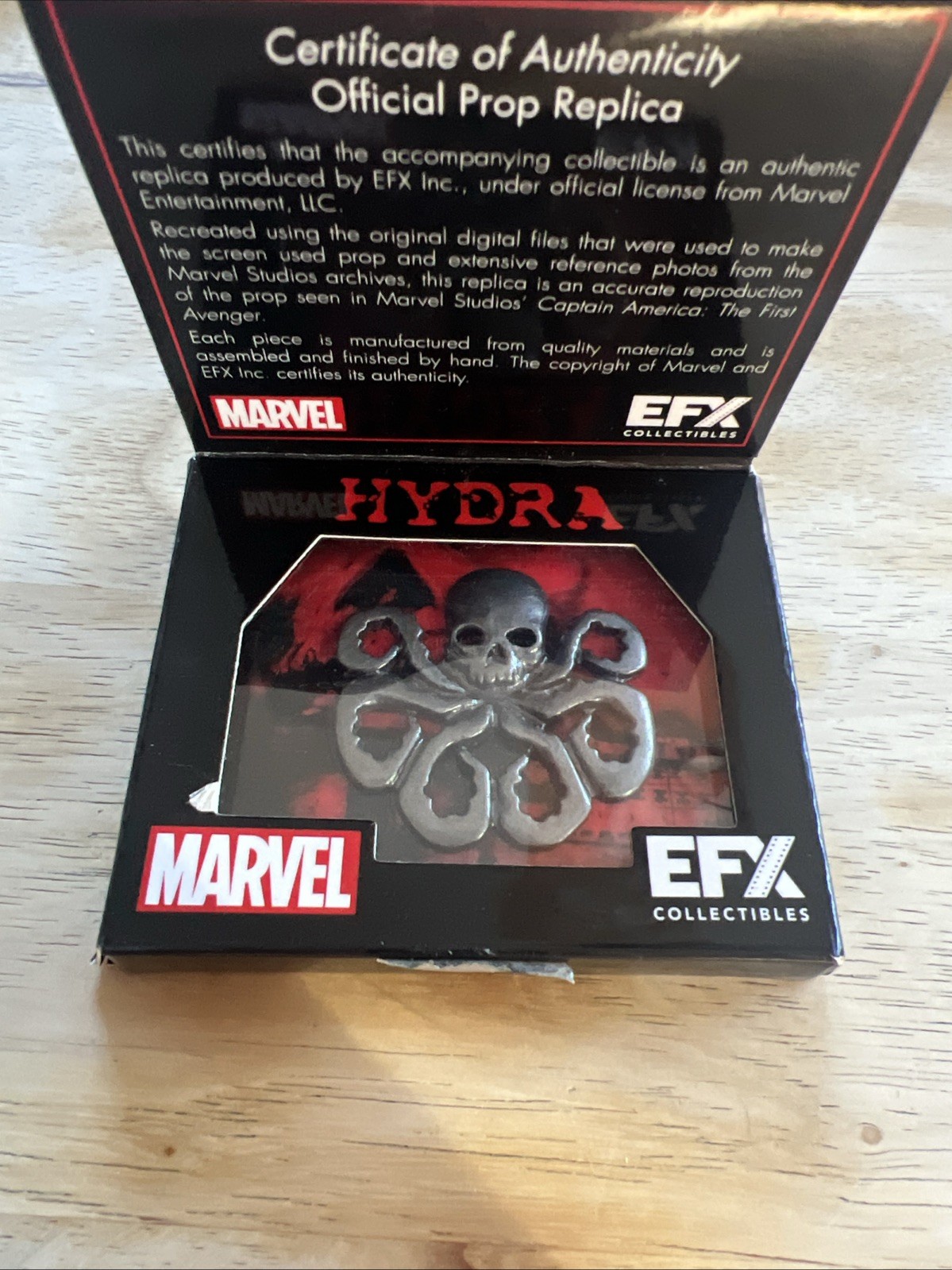 Marvel Captain America The First Avenger Prop Replica Hydra Pin EFX Loot Crate