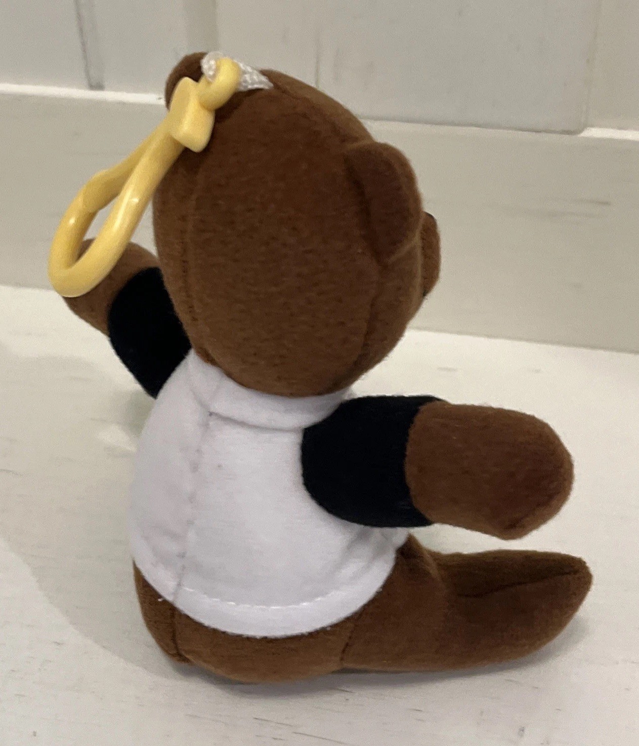 Vintage NSYNC Mini Teddy Bear Plush Brown Clip Keychain Hook 5” Good Condition