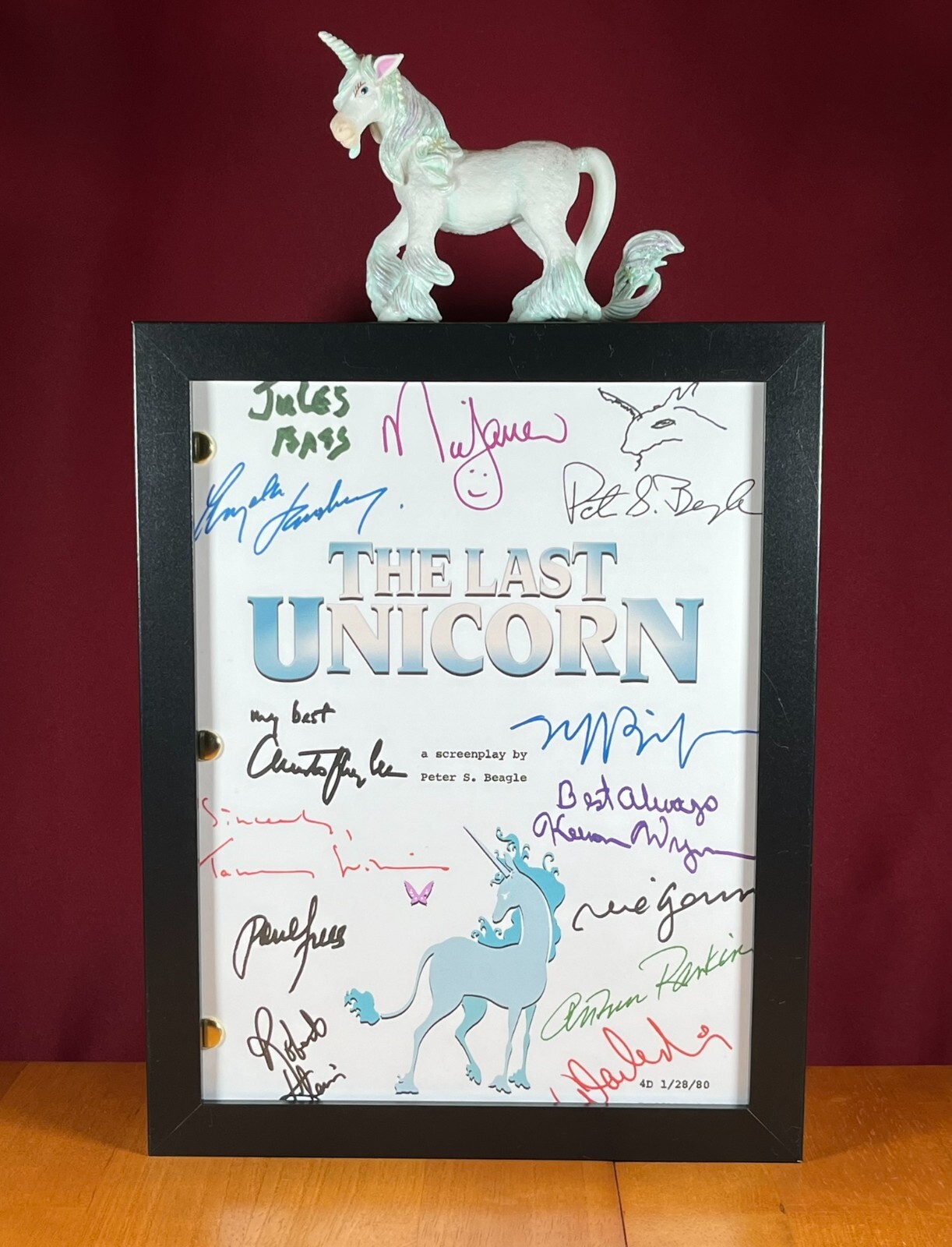 The Last Unicorn Script Cast-Signed- Autograph Reprints- 133 Pages