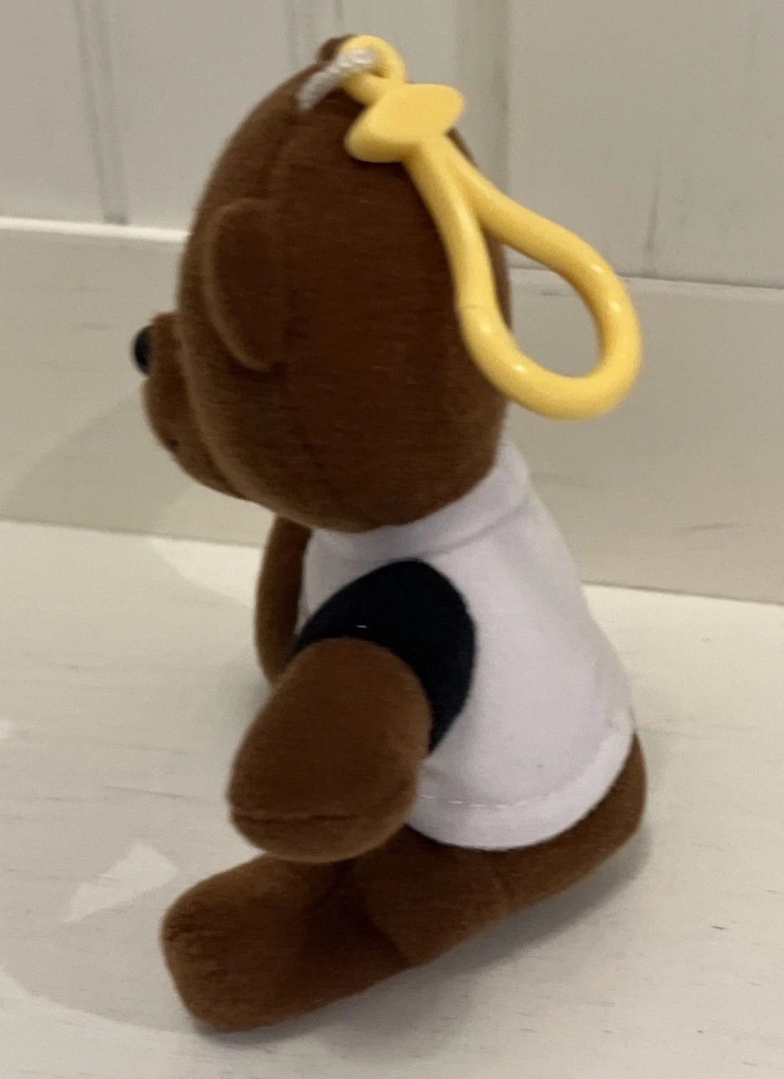 Vintage NSYNC Mini Teddy Bear Plush Brown Clip Keychain Hook 5” Good Condition