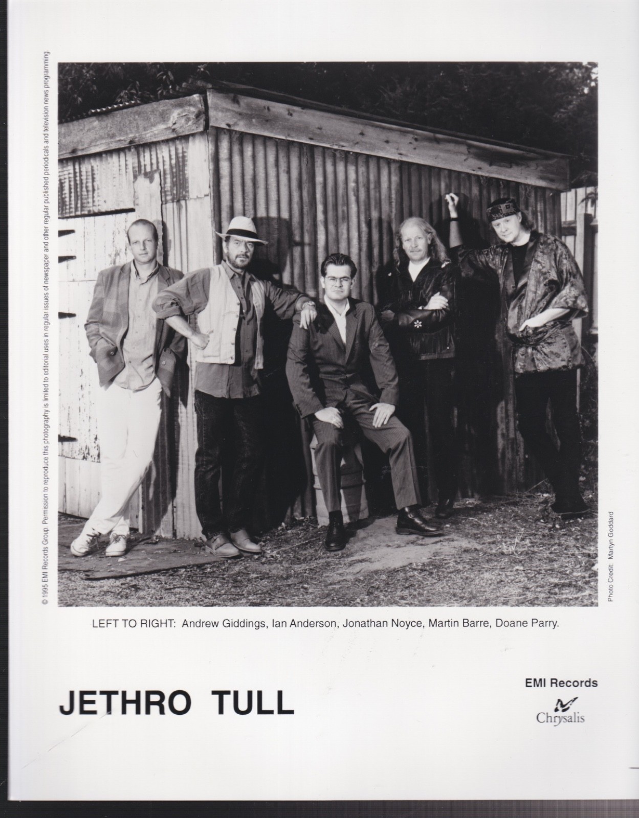 Jethro Tull roots to branches press kit 1995