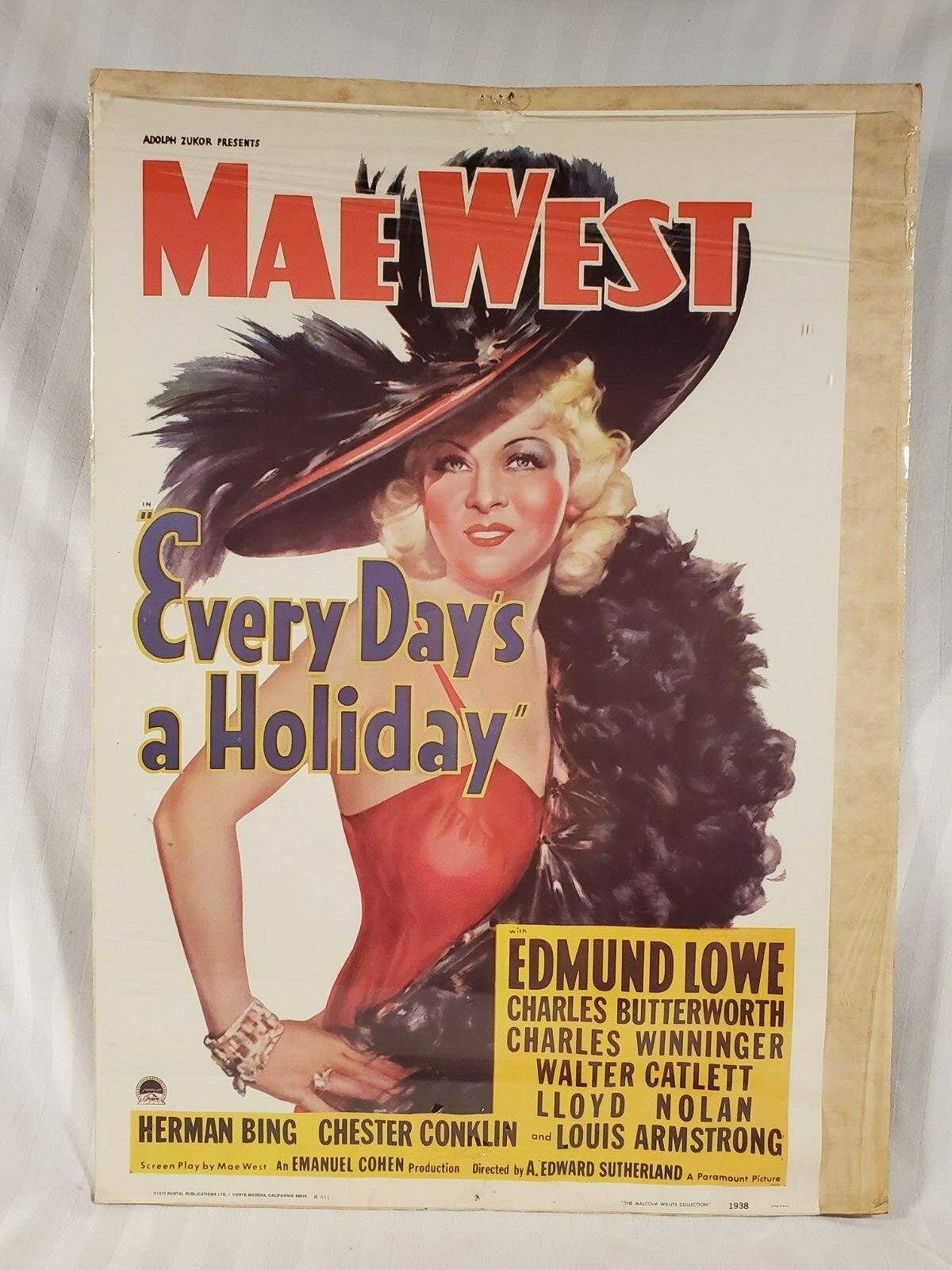 Vintage Portal Publications 19.5″ x 29″ Mae West Movie Poster Print Heavy Stock