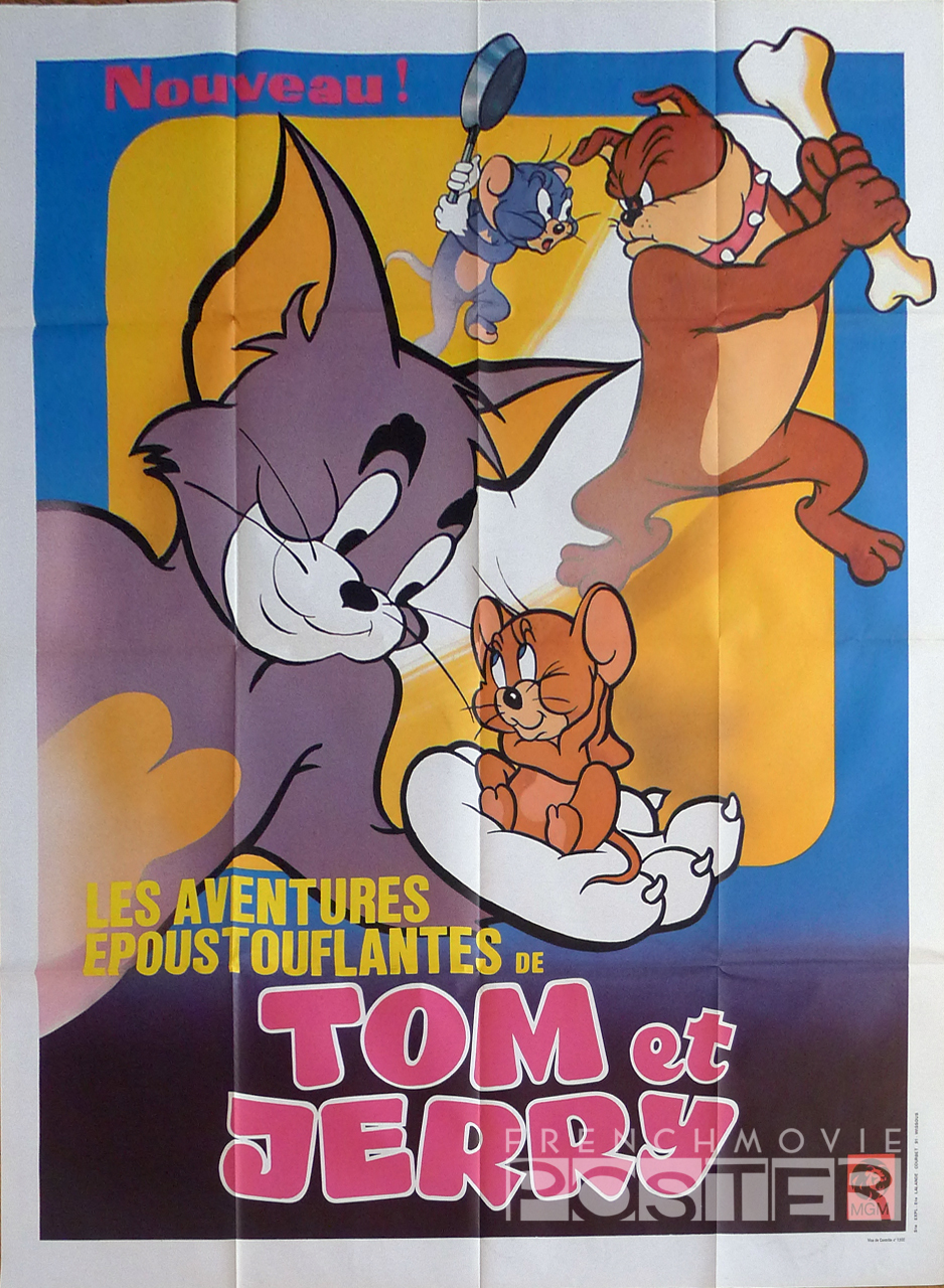TOM AND JERRY – HANNA / BARBERA – ORIGINAL LARGE FRENCH MOVIE POSTER