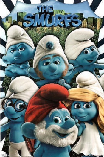 THE SMURFS 22×34 NEW GROUP POSTER TV SHOW MOVIE FREE SHIPPING