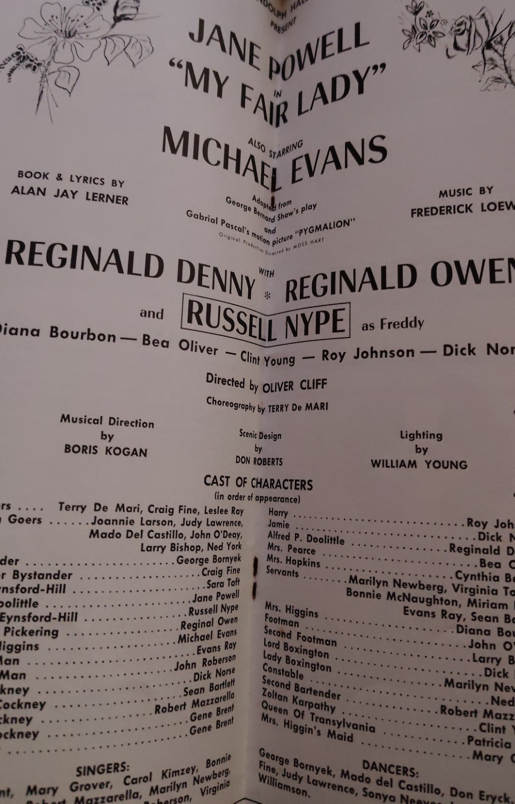 My Fair Lady Valley Music Theatre Original Program – Woodland Hills, CA –…