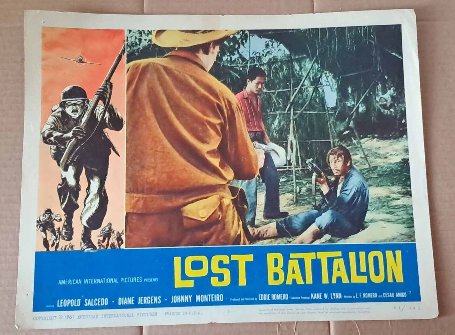 1961 Lost Battalion Movie Theater Poster 14 x 11 Inch #61/342 Vintage READ