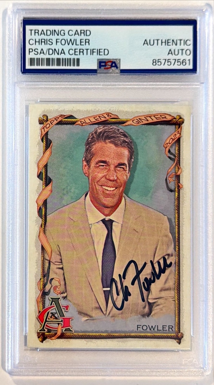 2023 Topps Allen & Ginters Chris Fowler ESPN Signed Auto Card #254 PSA DNA