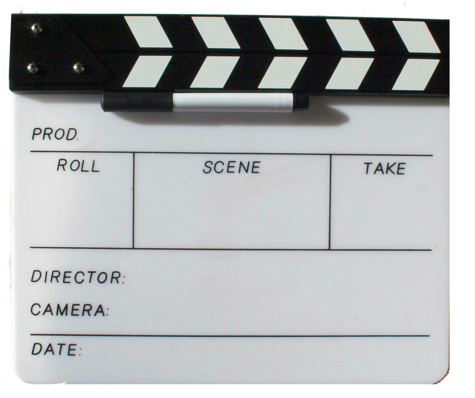 White Director’s Clapboard / Clapper / Slate – 2386 – Free Shipping