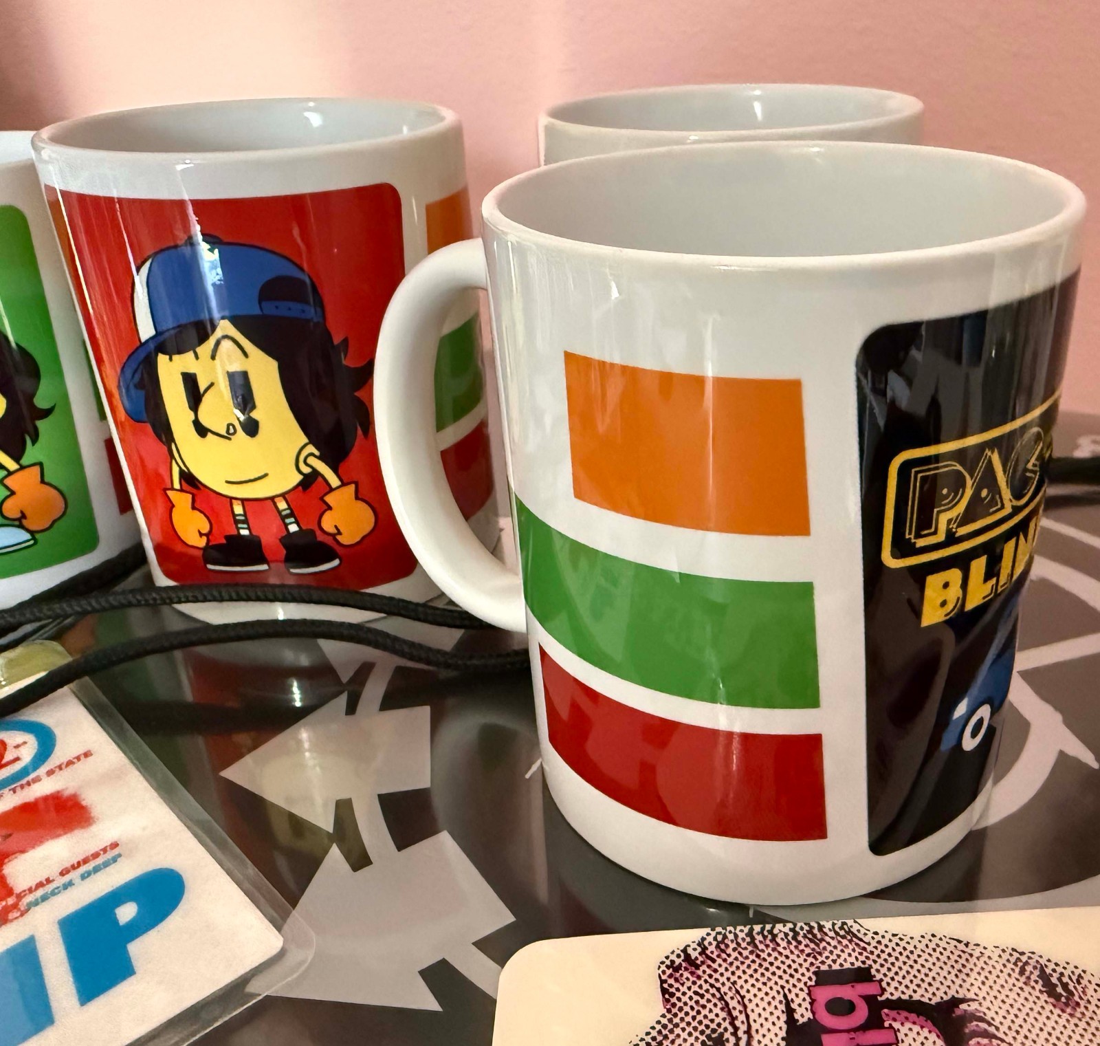 2026 SDCC Comic Con Exclusive Rare Blink-182 x Pac-Man x 7 Eleven Coffee Mug Set