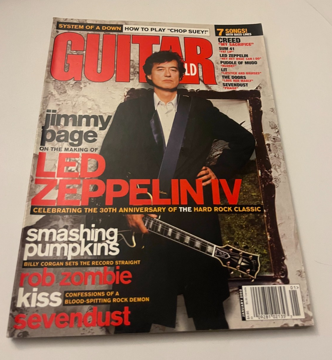 Guitar World January 2002 Jimmy Page Cover KISS Rob Zombie