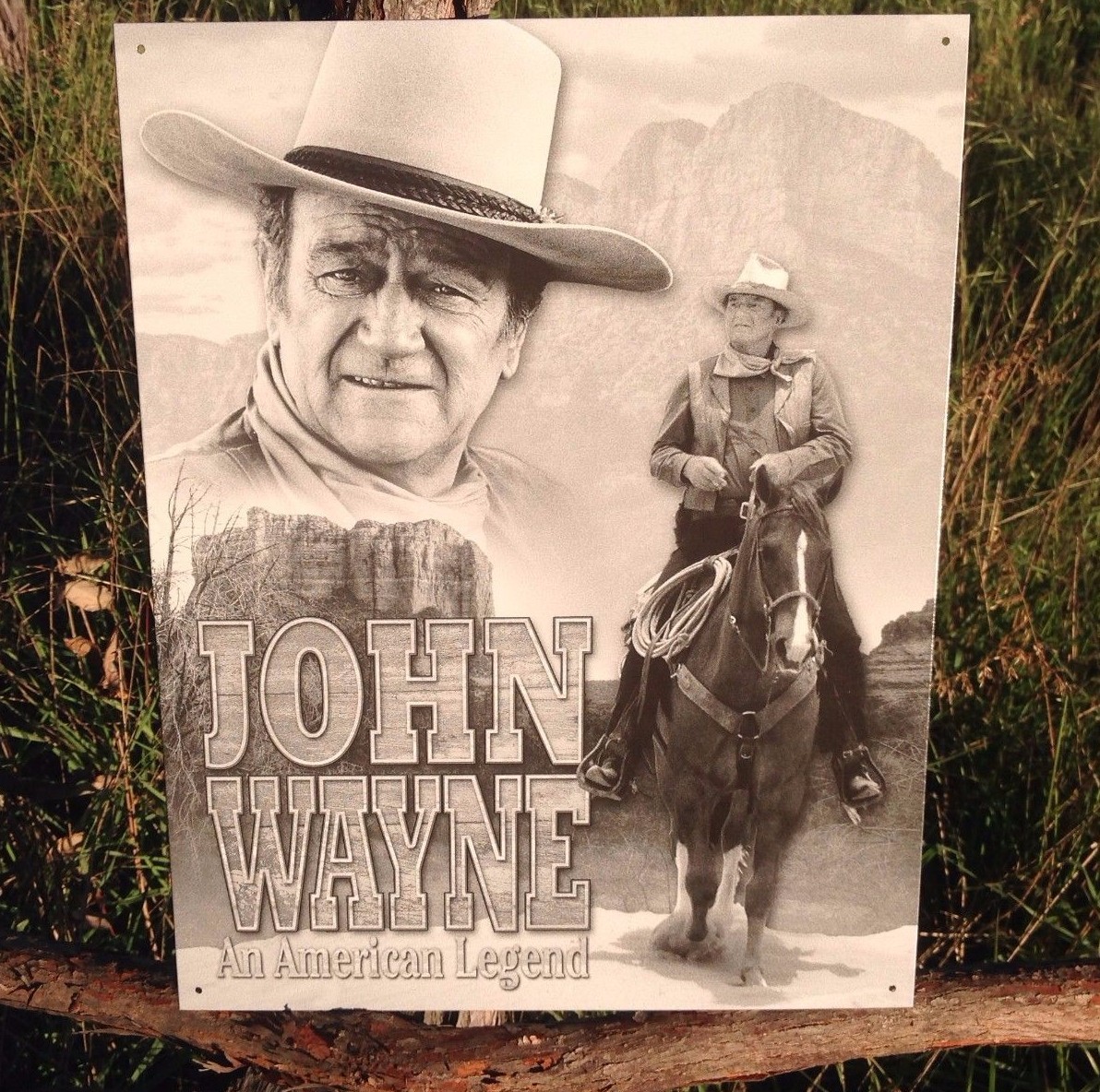 John Wayne American Legend Sign Tin Vintage Garage Bar Decor Old Rustic Western