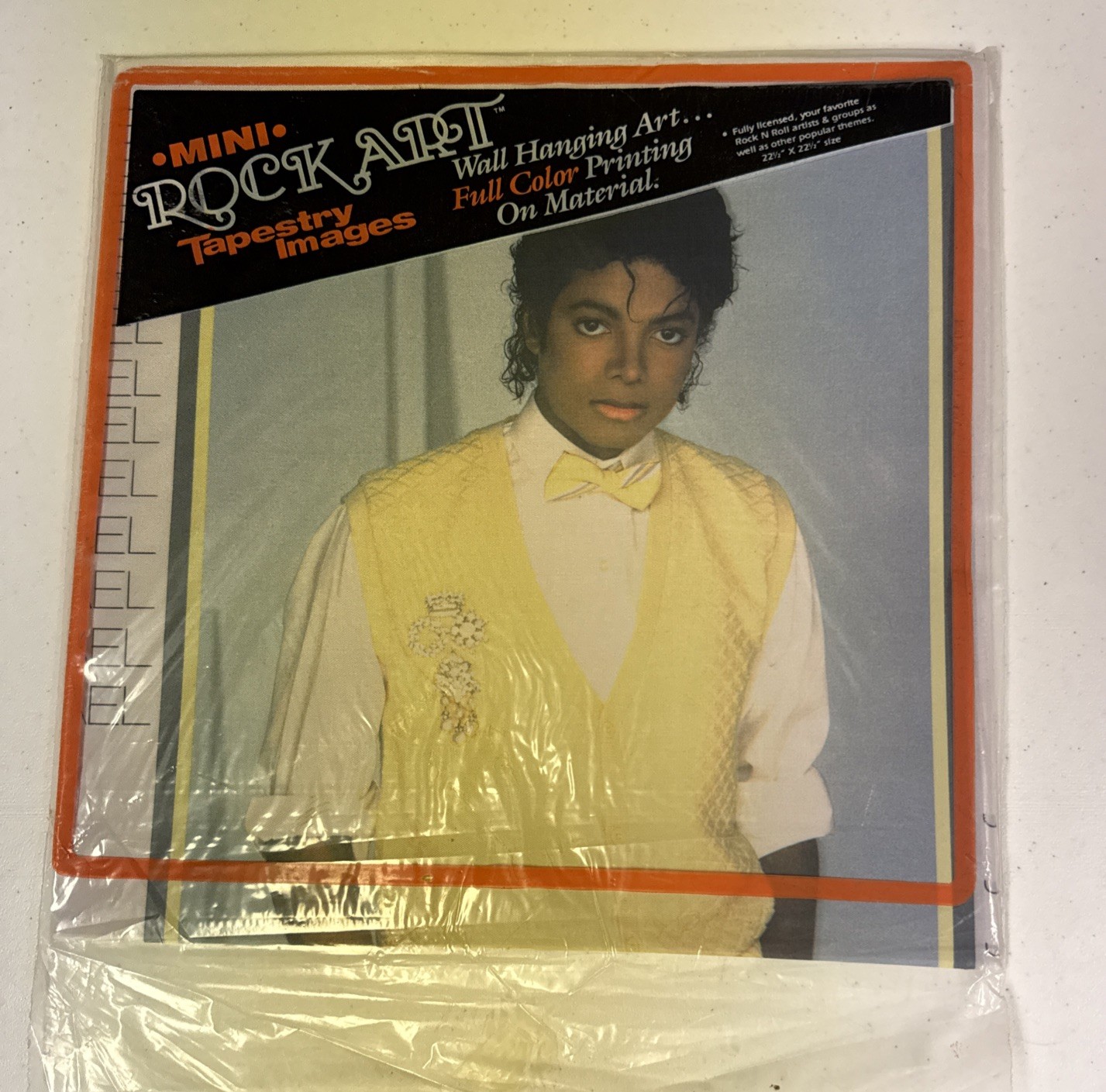 Michael Jackson Rock Art Tapestry 22”x22” 1980s Poster Nikry Novelties Licensed
