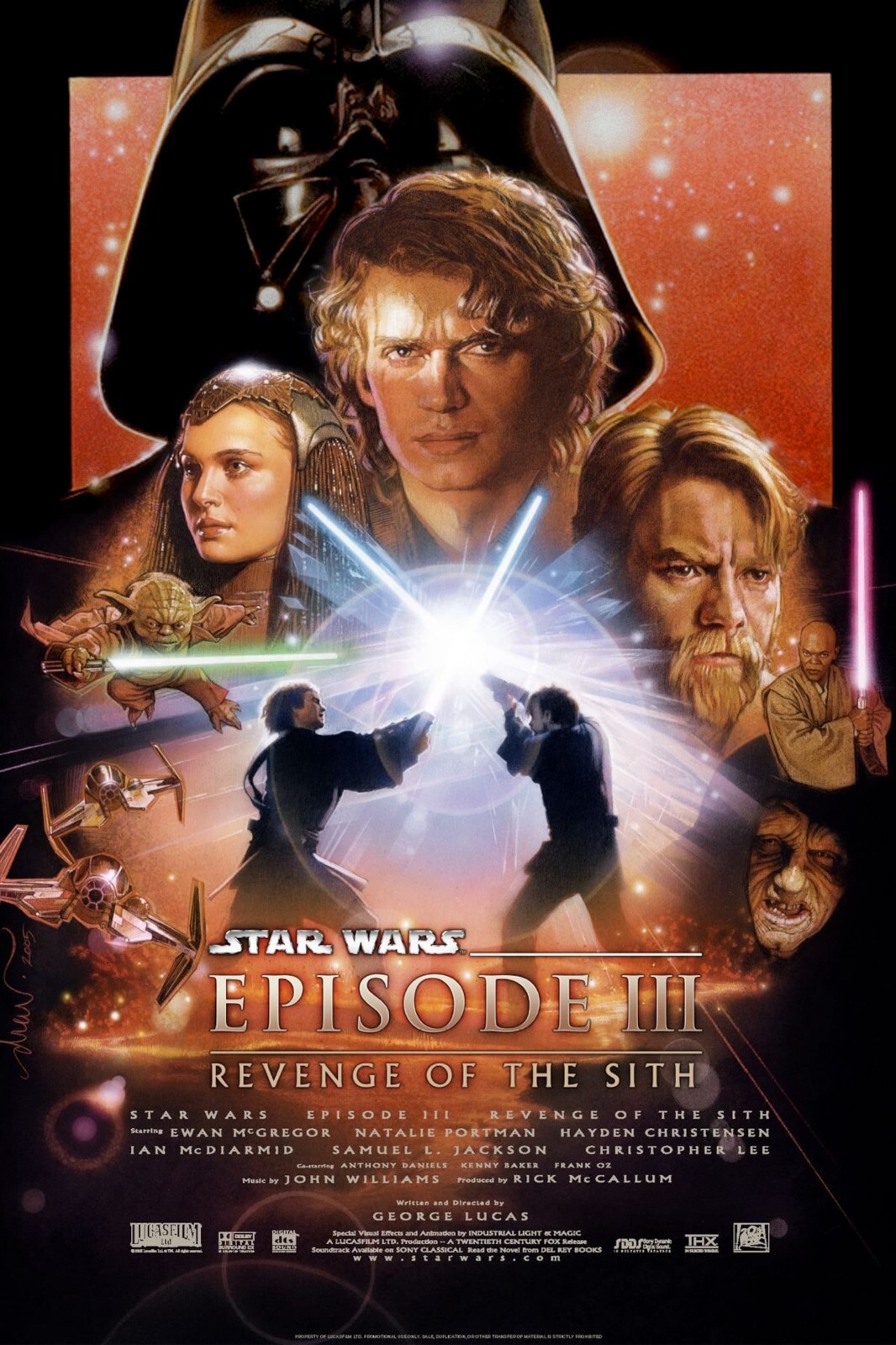 2005 Star Wars Episode III Revenge Of The Sith Movie Poster 11X17 Obi-Wan 🌋🍿