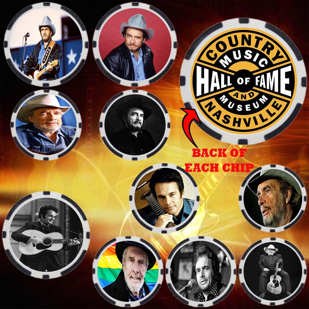 MERLE HAGGARD – COUNTRY MUSIC HALL OF FAMER – COLLECTABLE COIN SET (10)