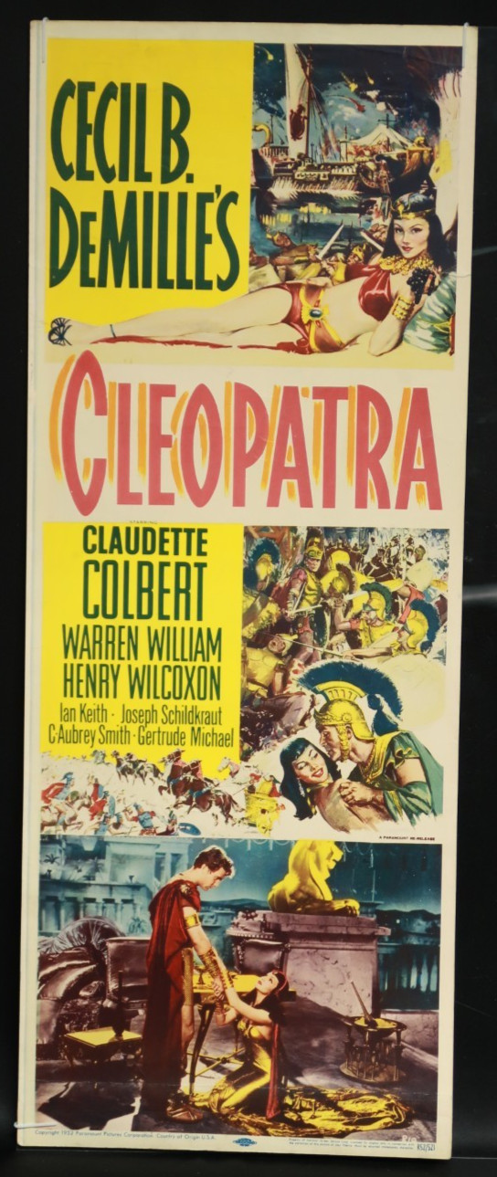 Cleopatra 1952 Poster Insert 14×36 NSS R52/521 Cecil B DeMille Claudette Colbert