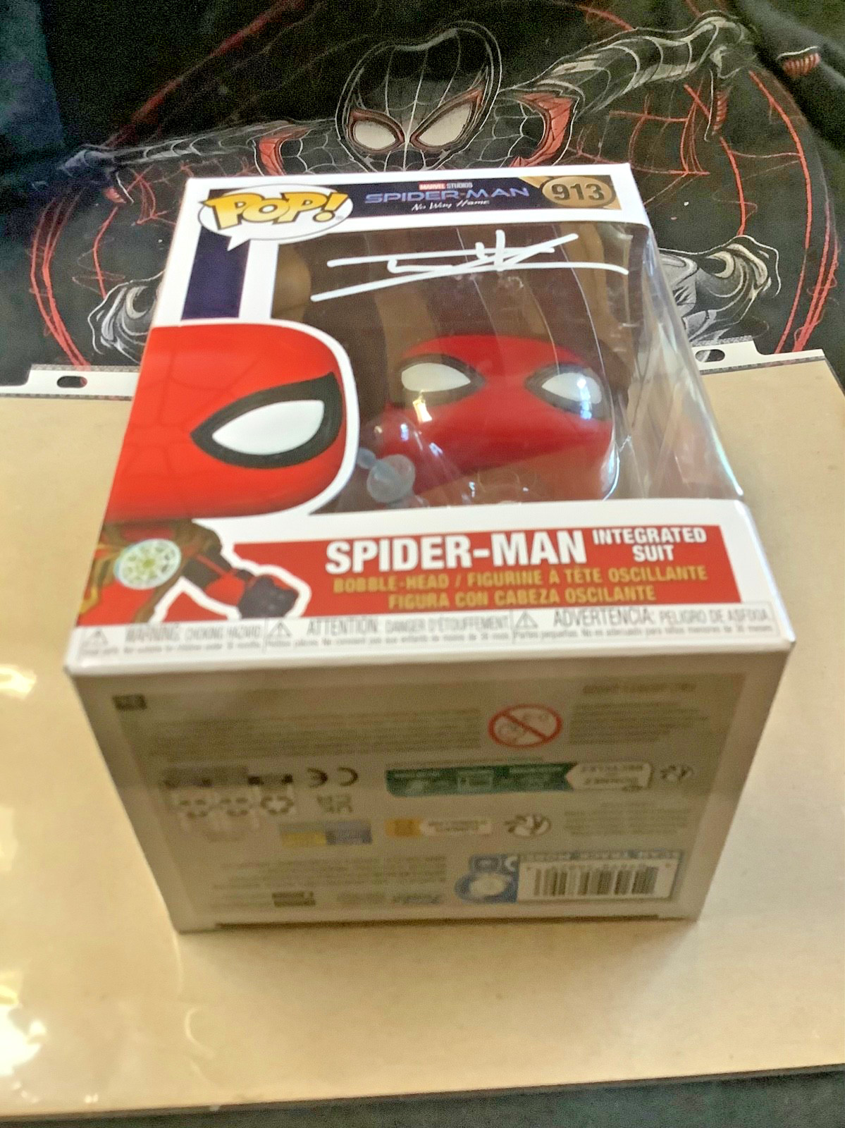 TOM HOLLAND SIGNED AUTOGRAPHED SPIDERMAN FUNKO POP COA SWAU PRIVATE SIGNING RARE